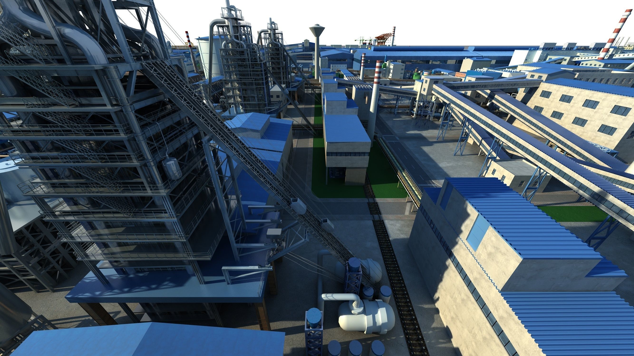 Industrial factory Chemical plant 3D model_4