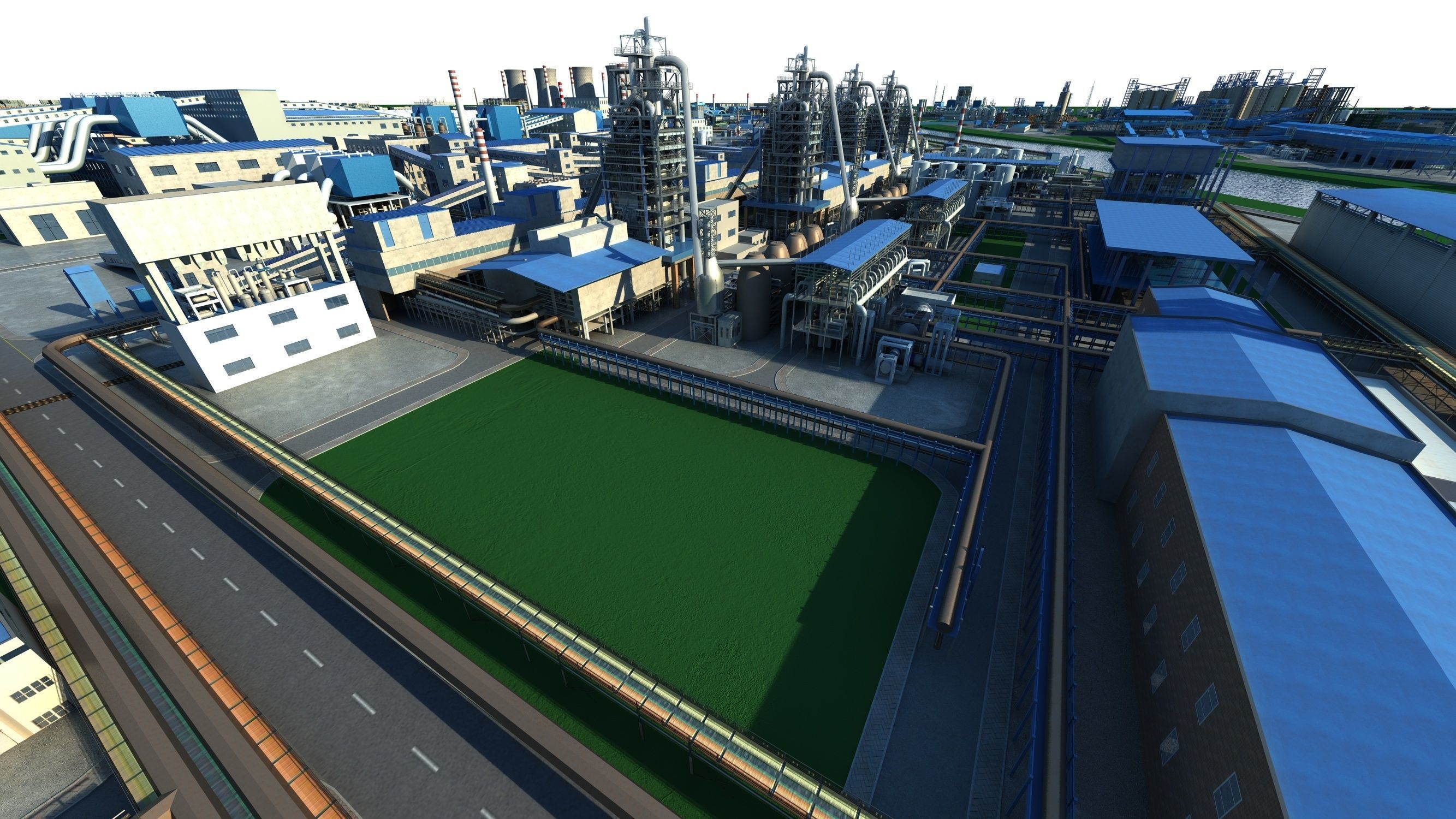 Industrial factory Chemical plant 3D model_15