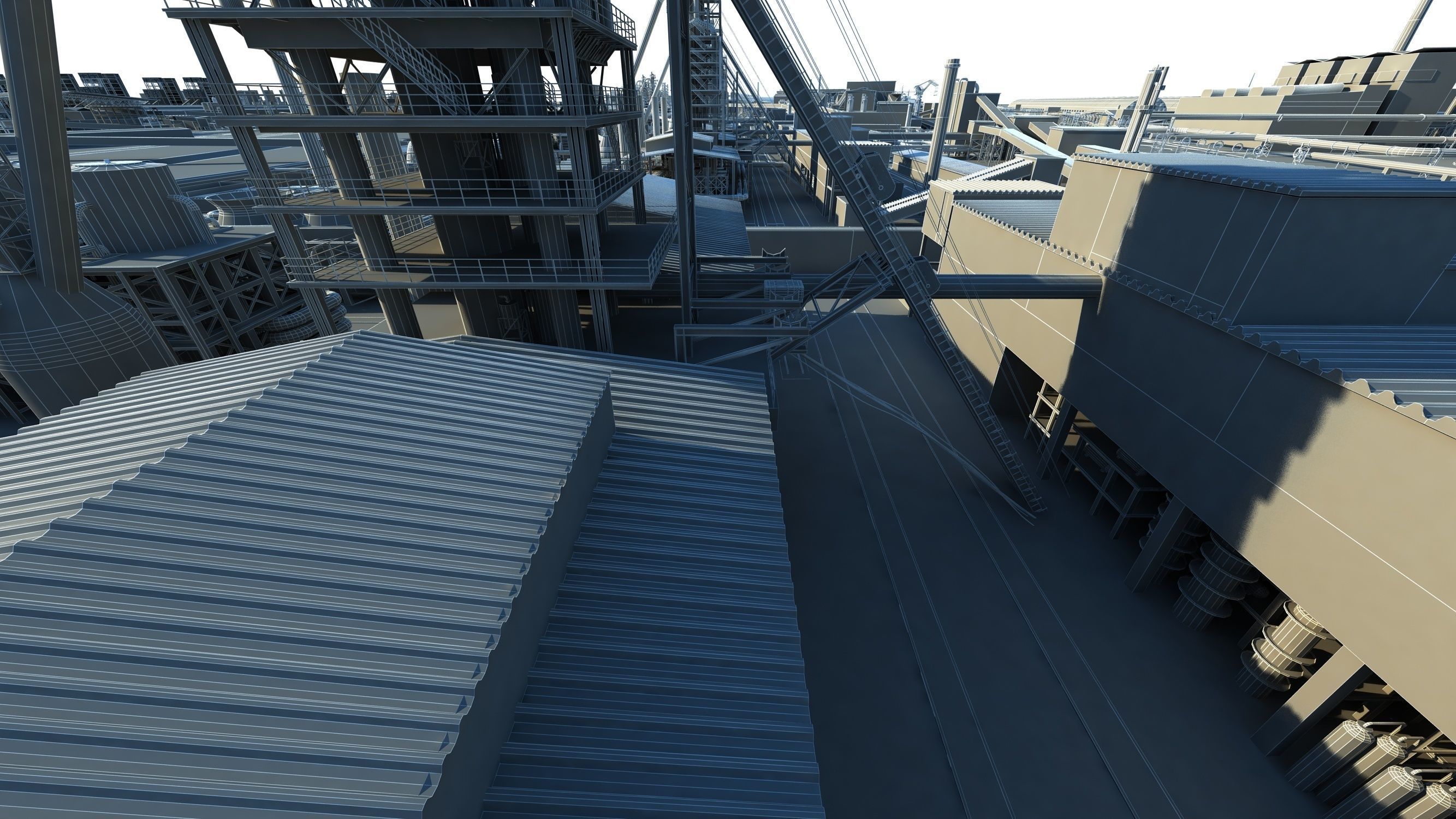 Industrial factory Chemical plant 3D model_14