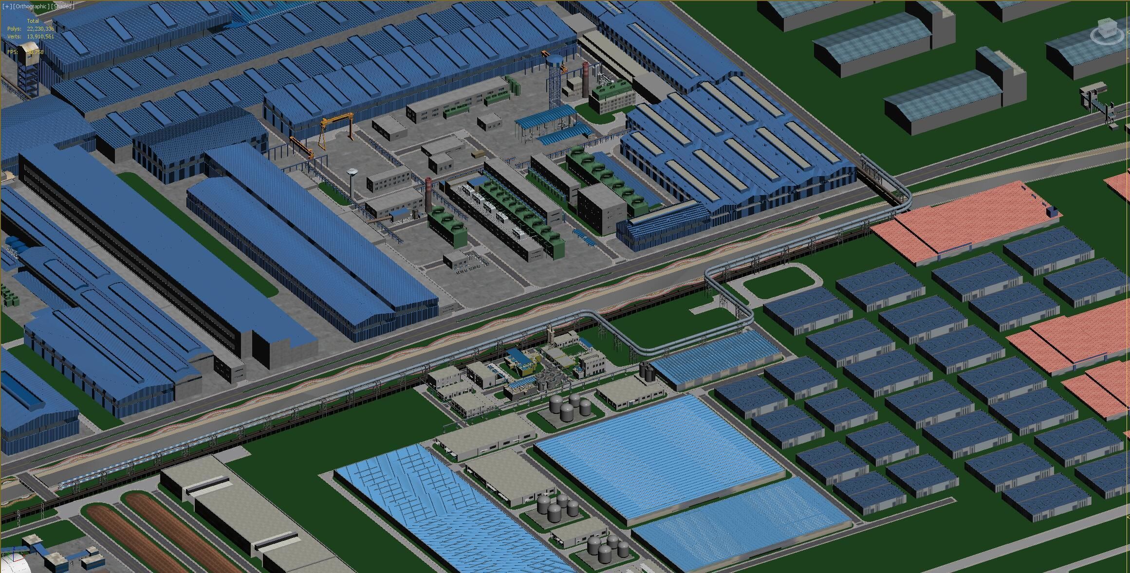 Industrial factory Chemical plant 3D model_24