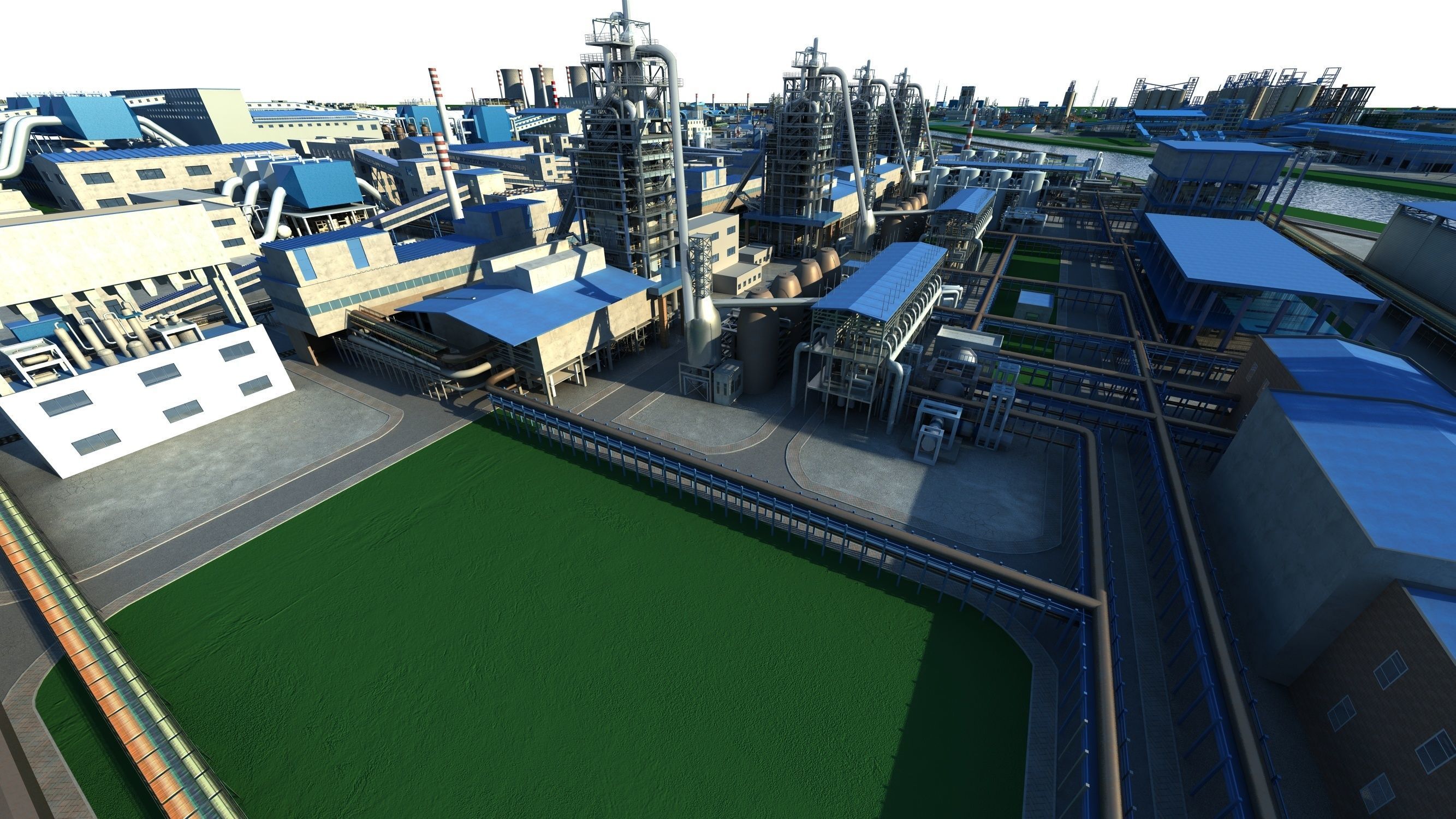 Industrial factory Chemical plant 3D model_16
