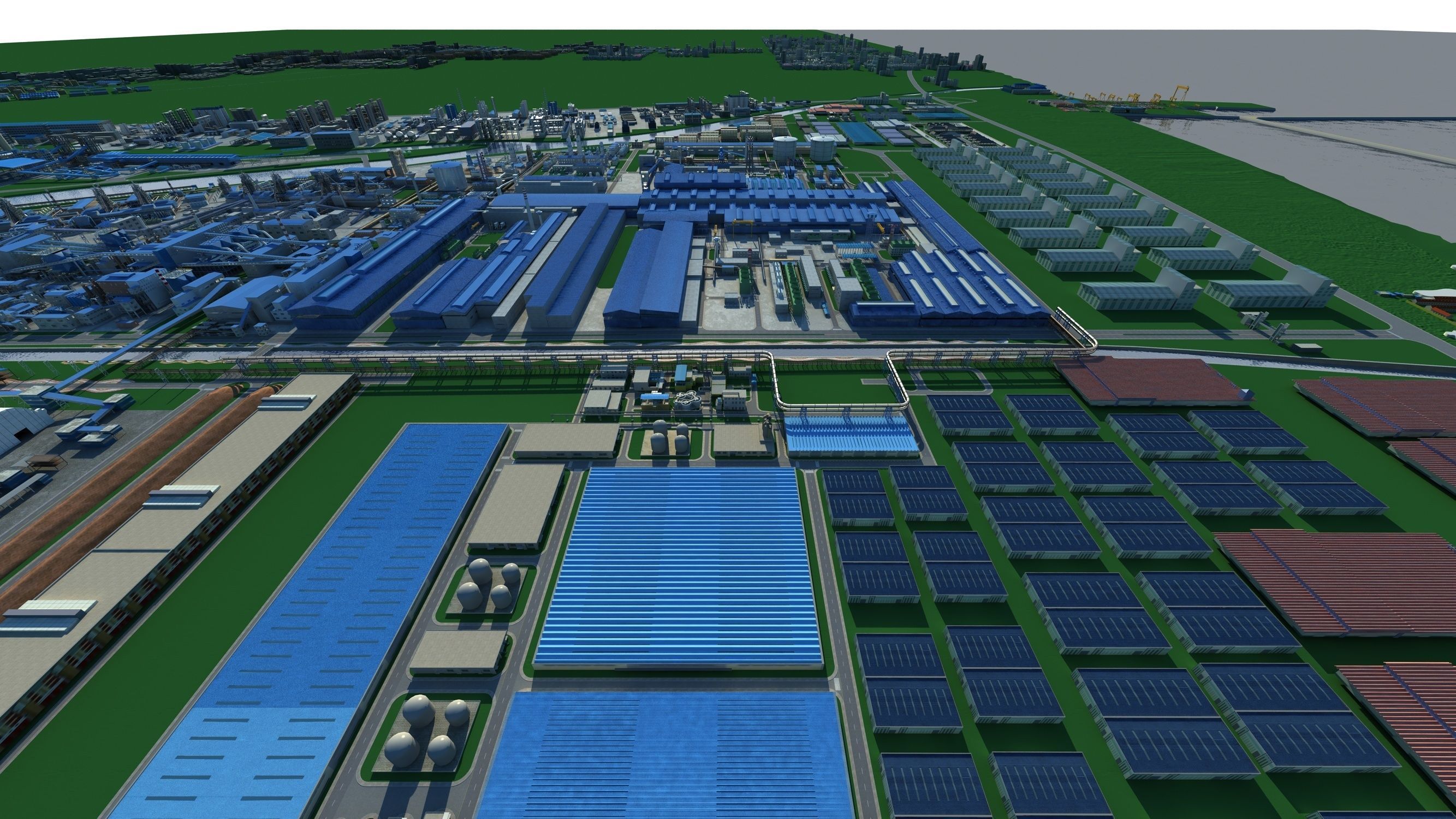 Industrial factory Chemical plant 3D model_6