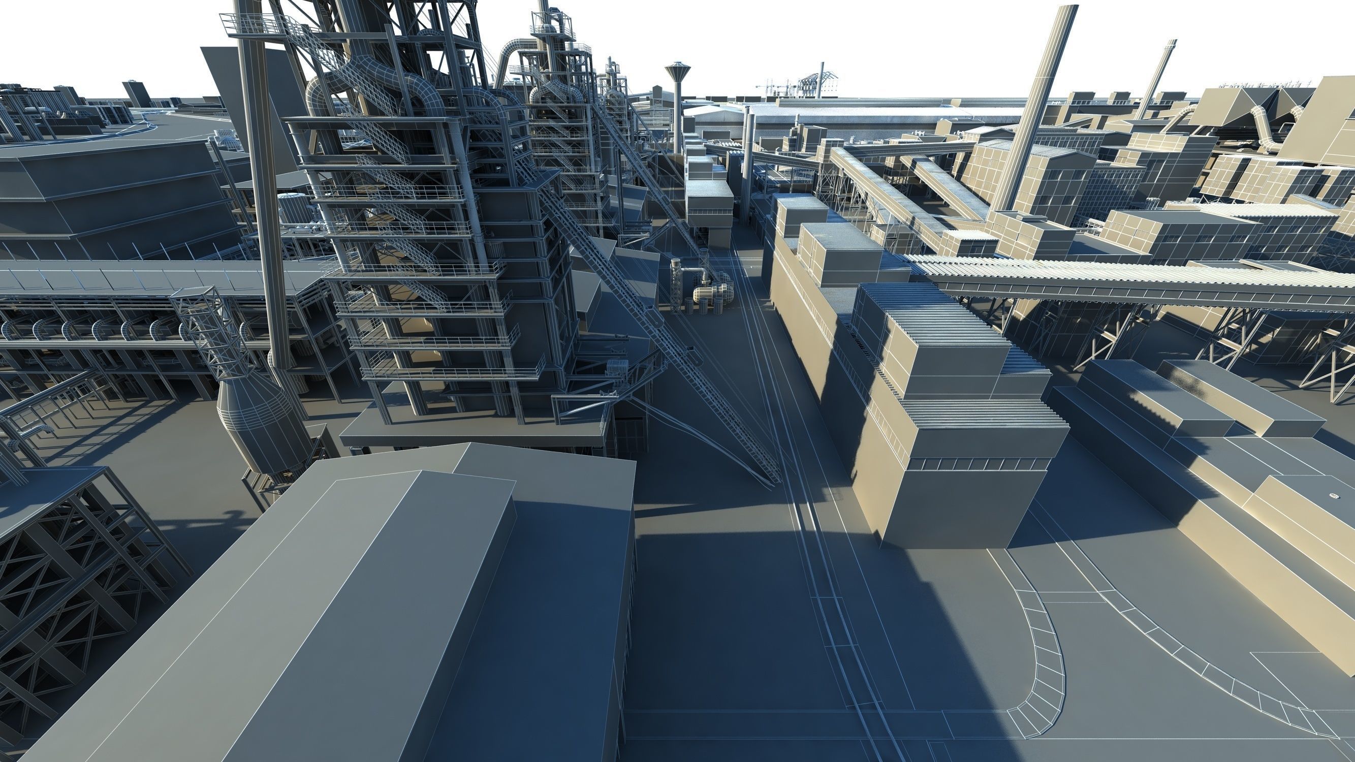Industrial factory Chemical plant 3D model_5