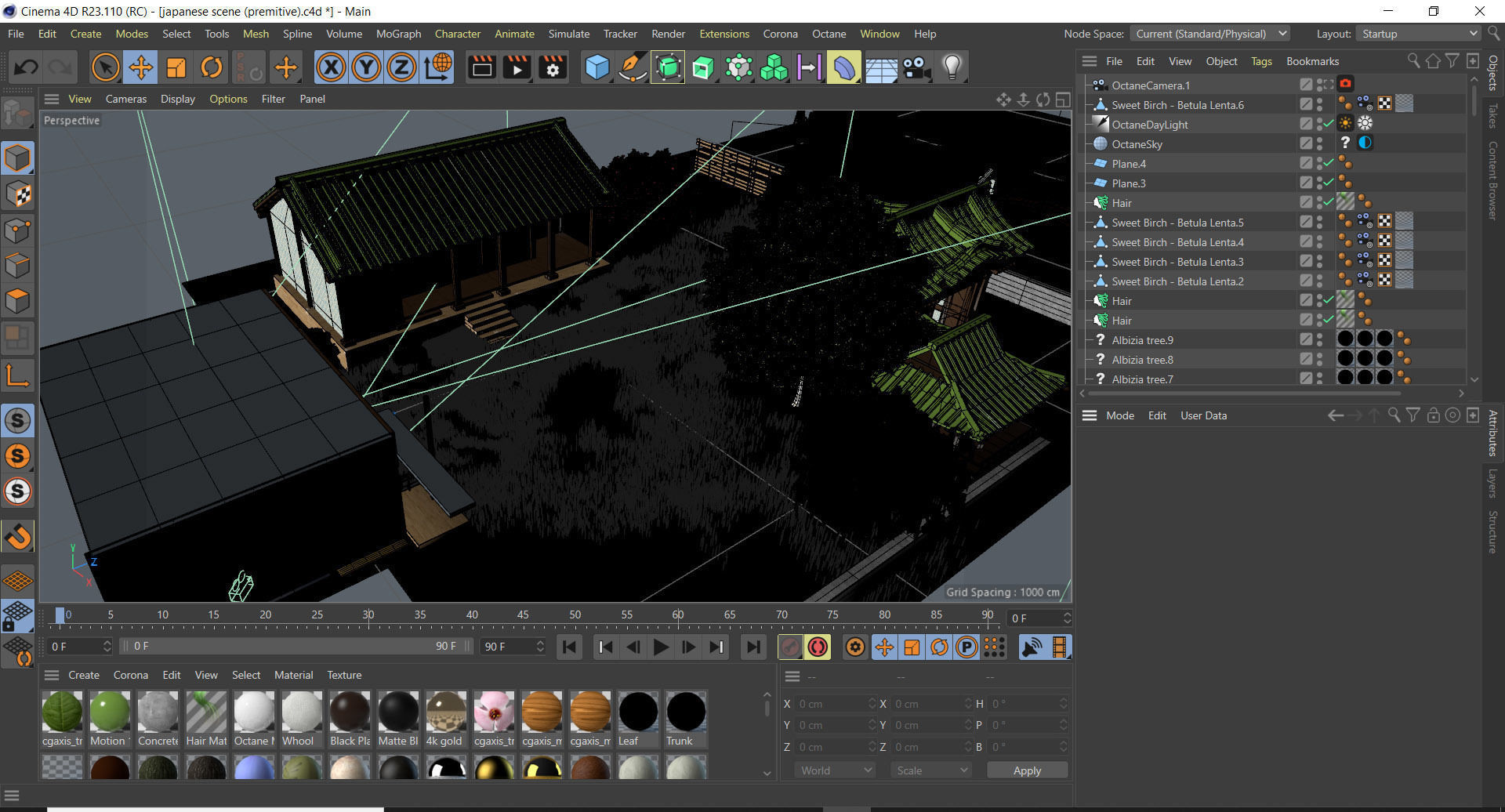 Japanese Stroll Garden Scene 3D model_2