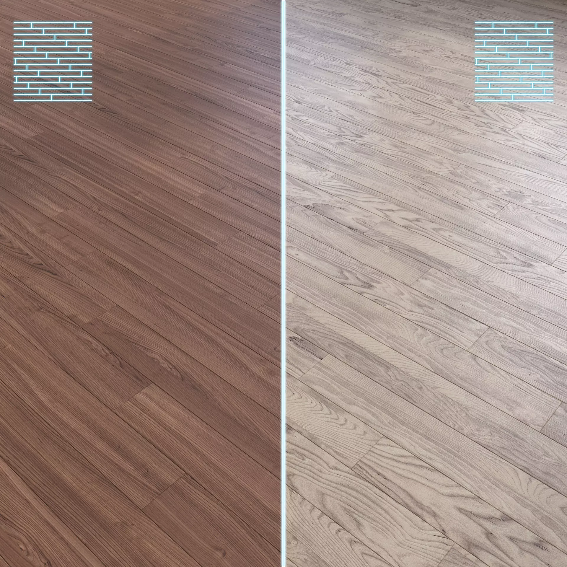 Parquet - Laminate - Wooden floor 2 in 1 Low-poly 3D model