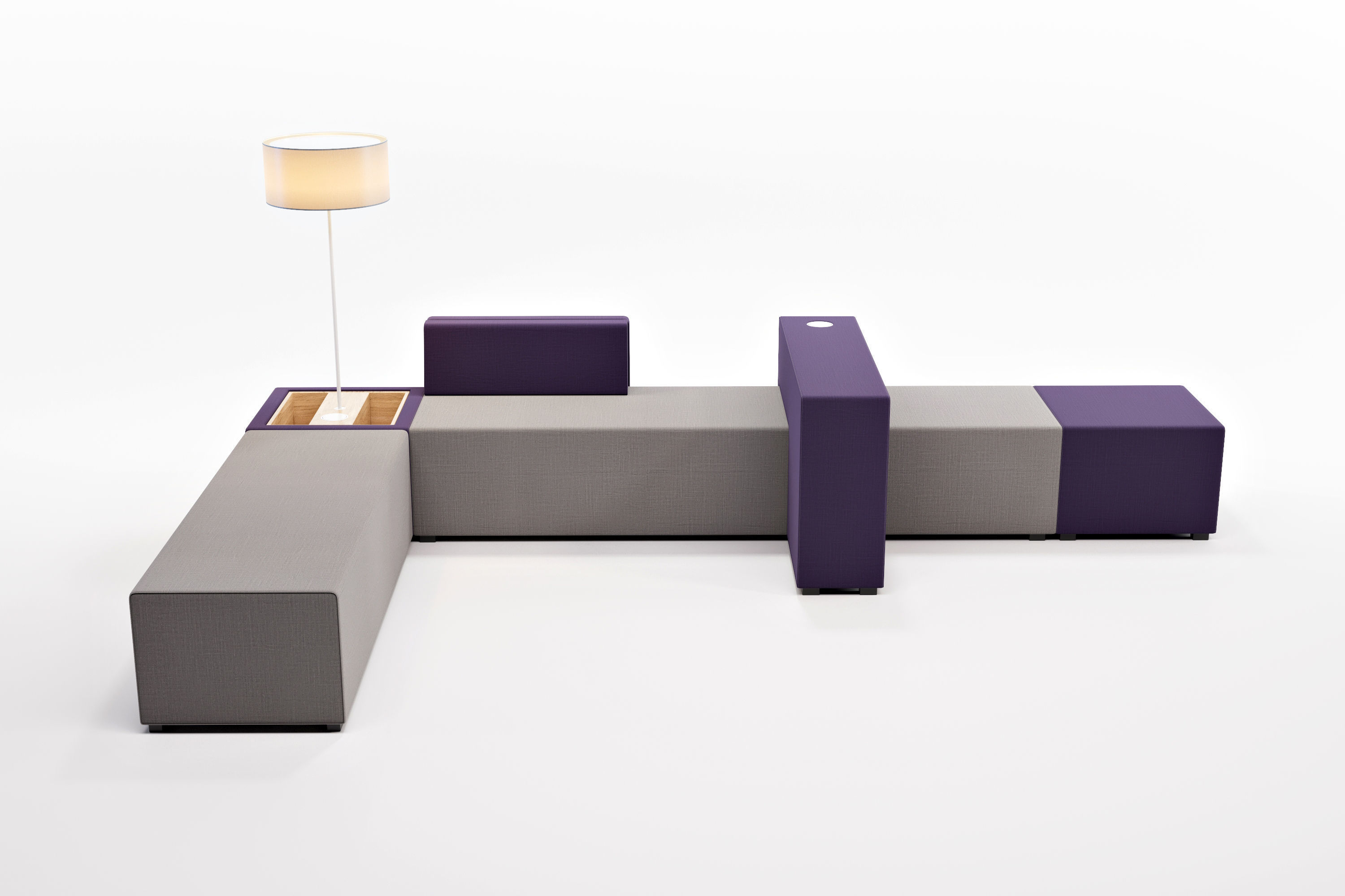 Modular Sofa for Office - NET WORK PLACE by Koenig Neurath 3D model_1