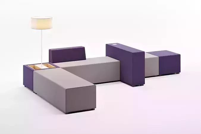Modular Sofa for Office - NET WORK PLACE by Koenig Neurath 3D model