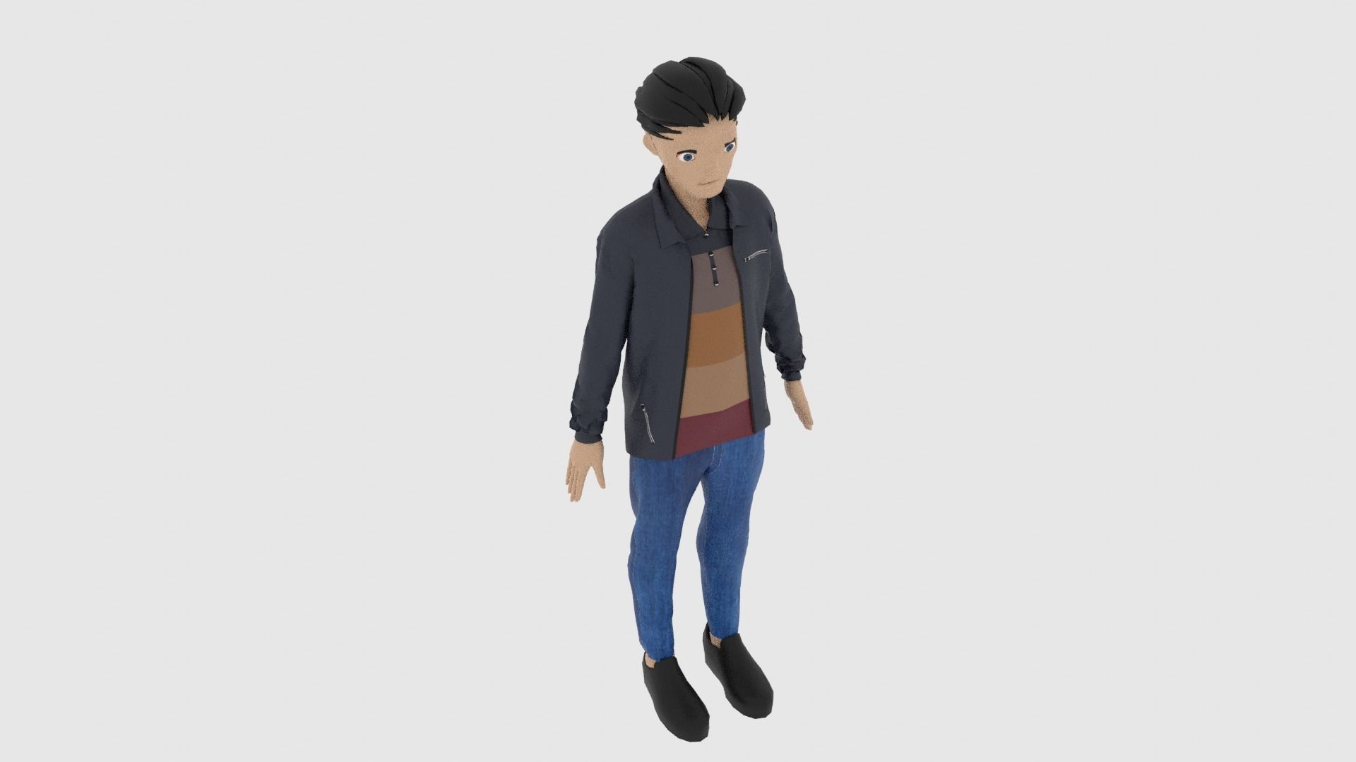 Cartoon Character Low-poly 3D model_6