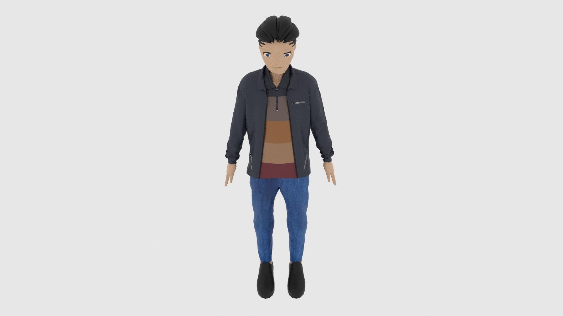 Cartoon Character Low-poly 3D model_5