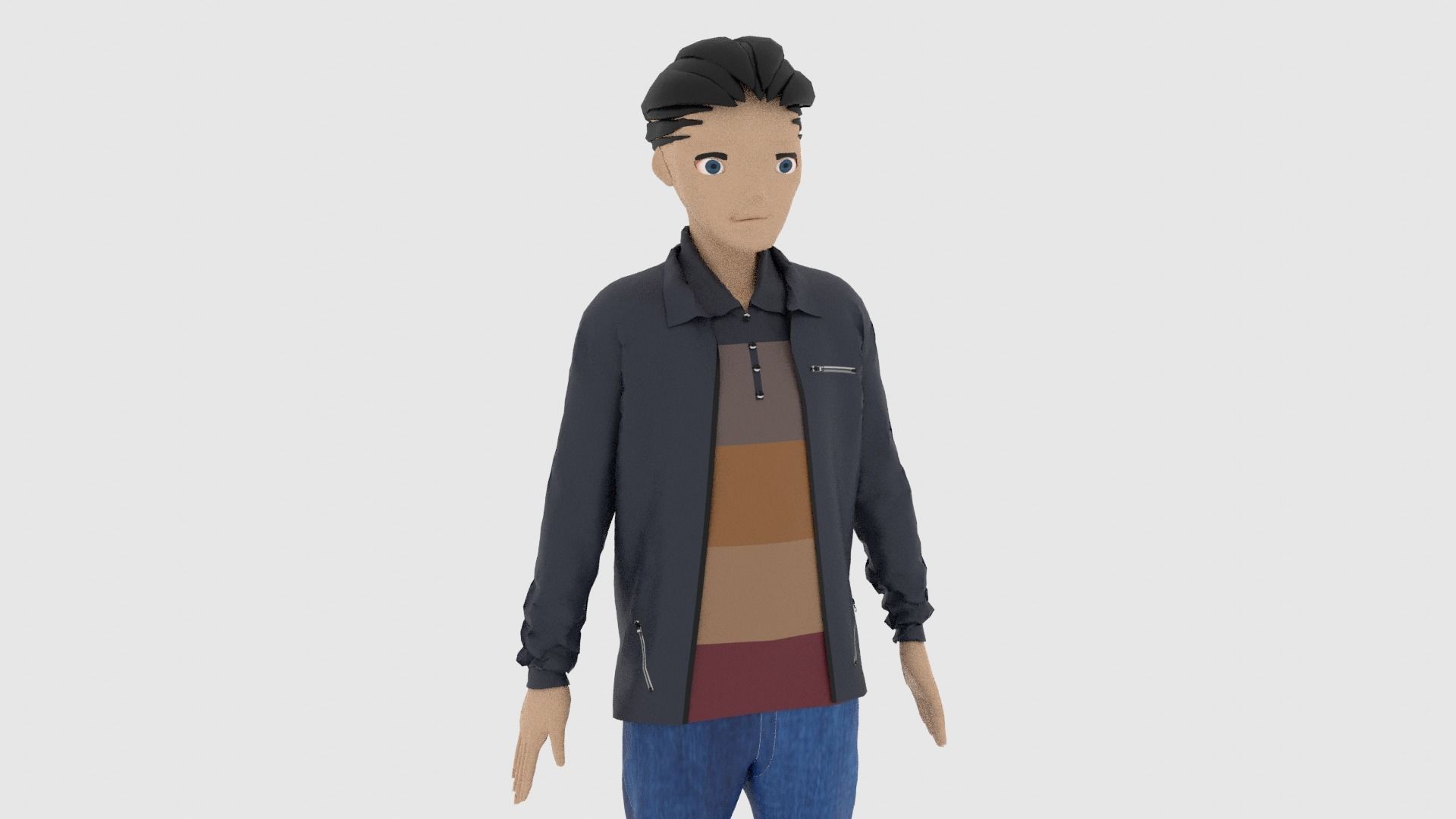 Cartoon Character Low-poly 3D model_7