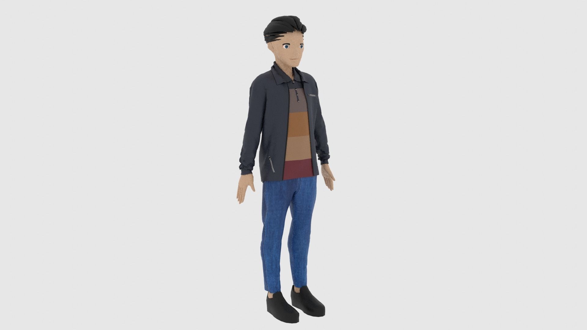 Cartoon Character Low-poly 3D model_3