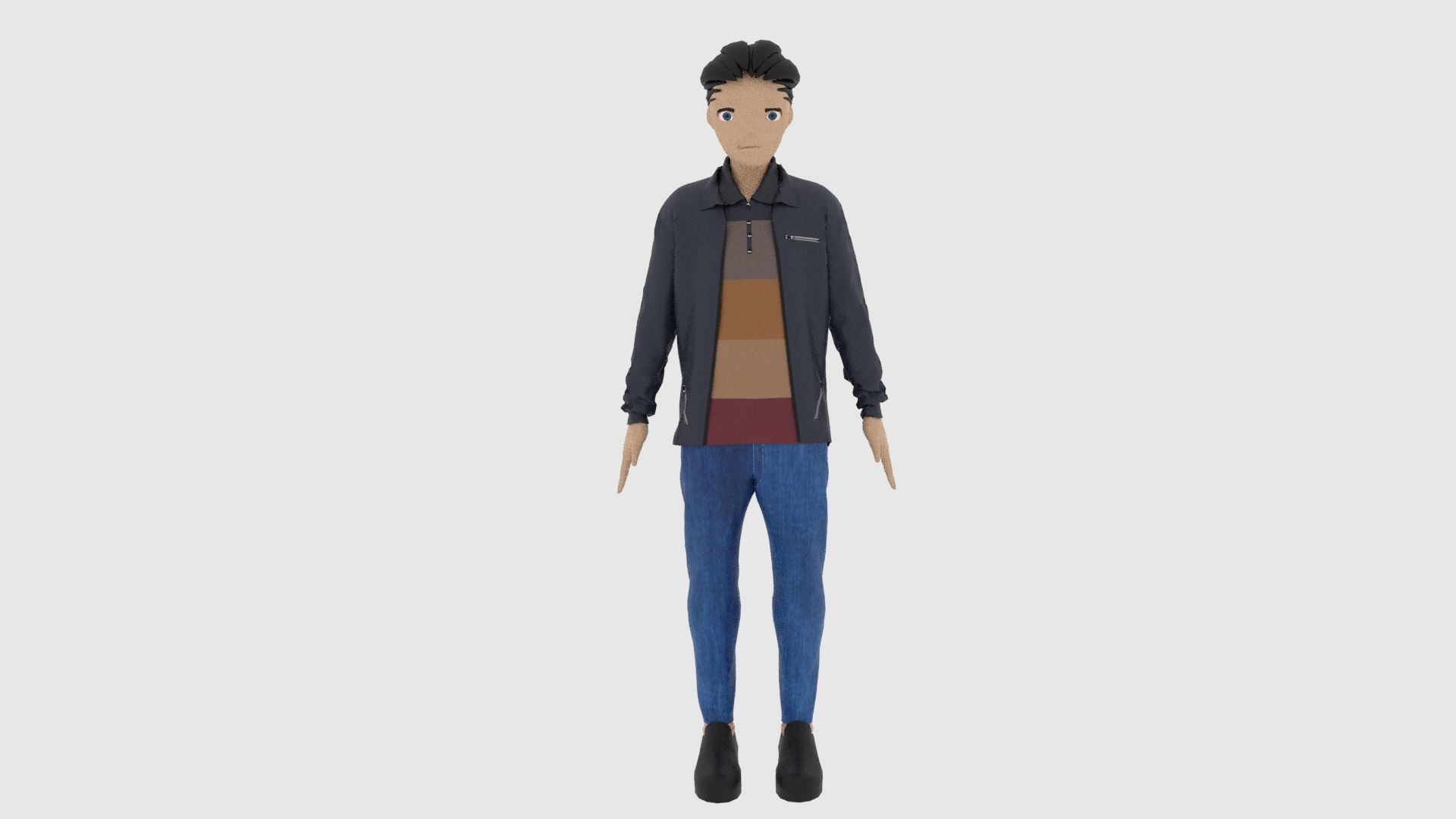 Cartoon Character Low-poly 3D model_2