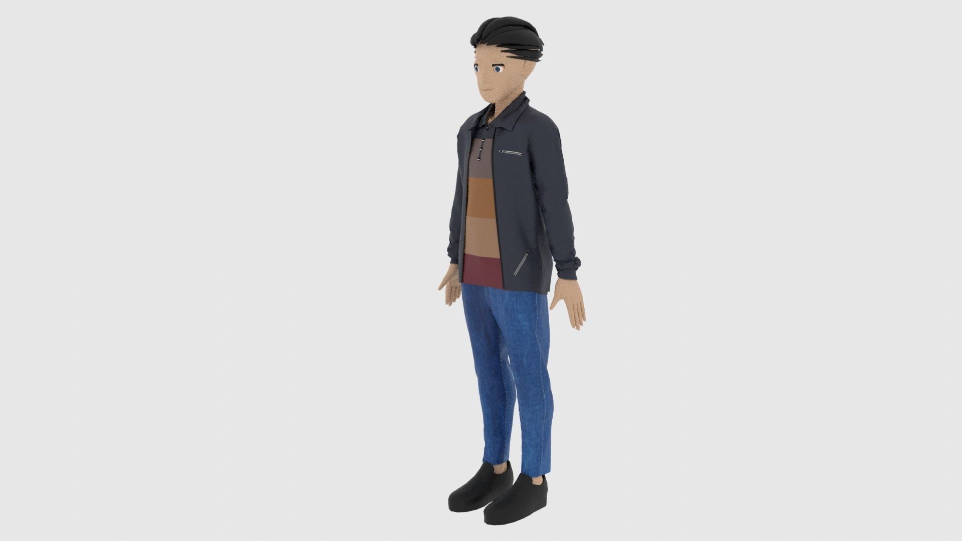 Cartoon Character Low-poly 3D model_1