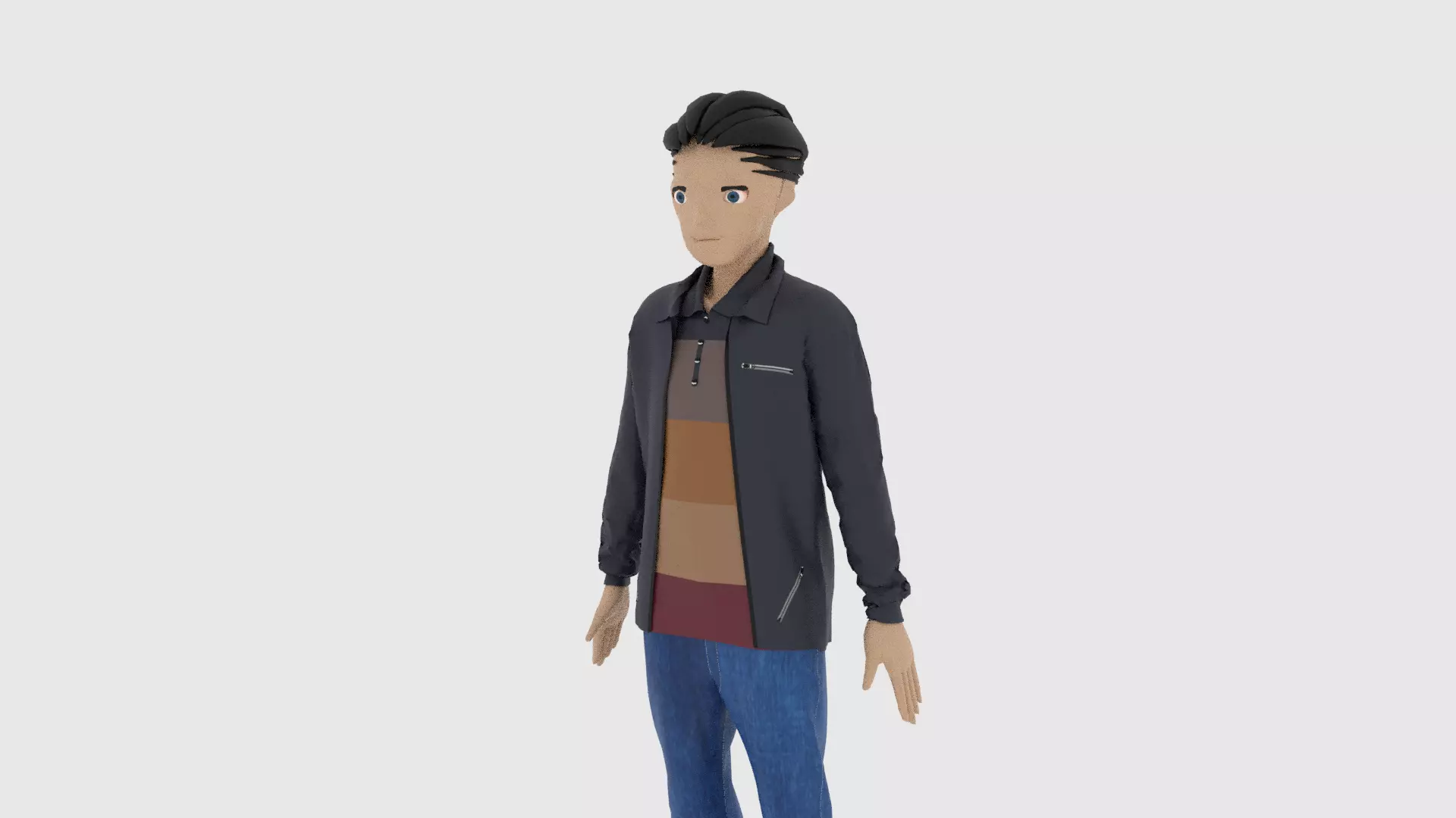 Cartoon Character Low-poly 3D model_0