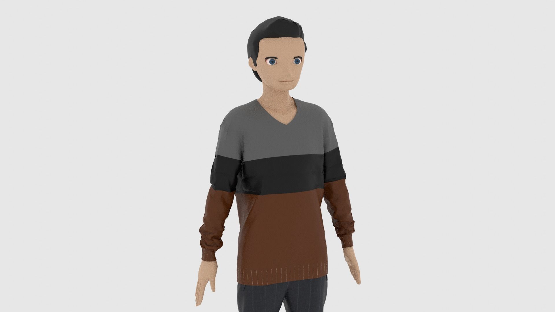 Cartoon Character Low-poly 3D model_7