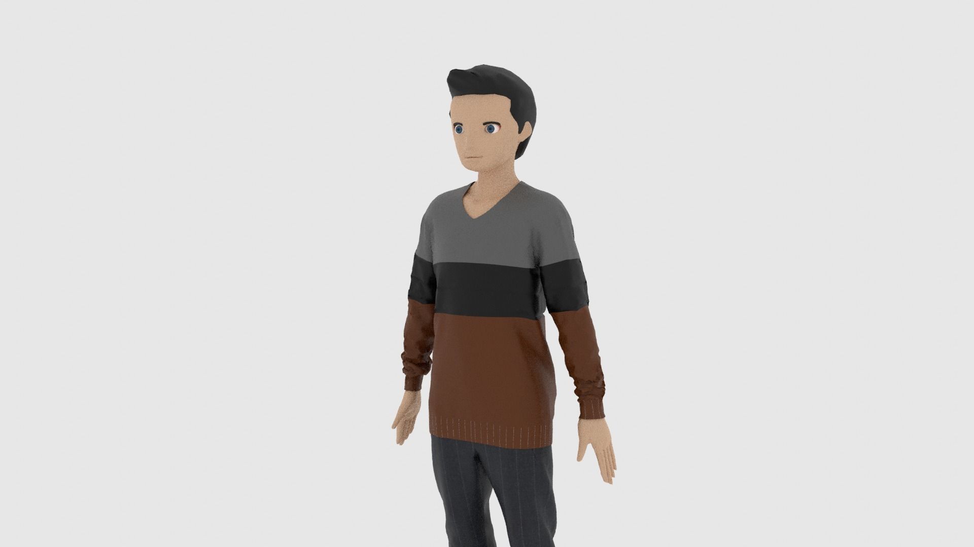Cartoon Character Low-poly 3D model_1