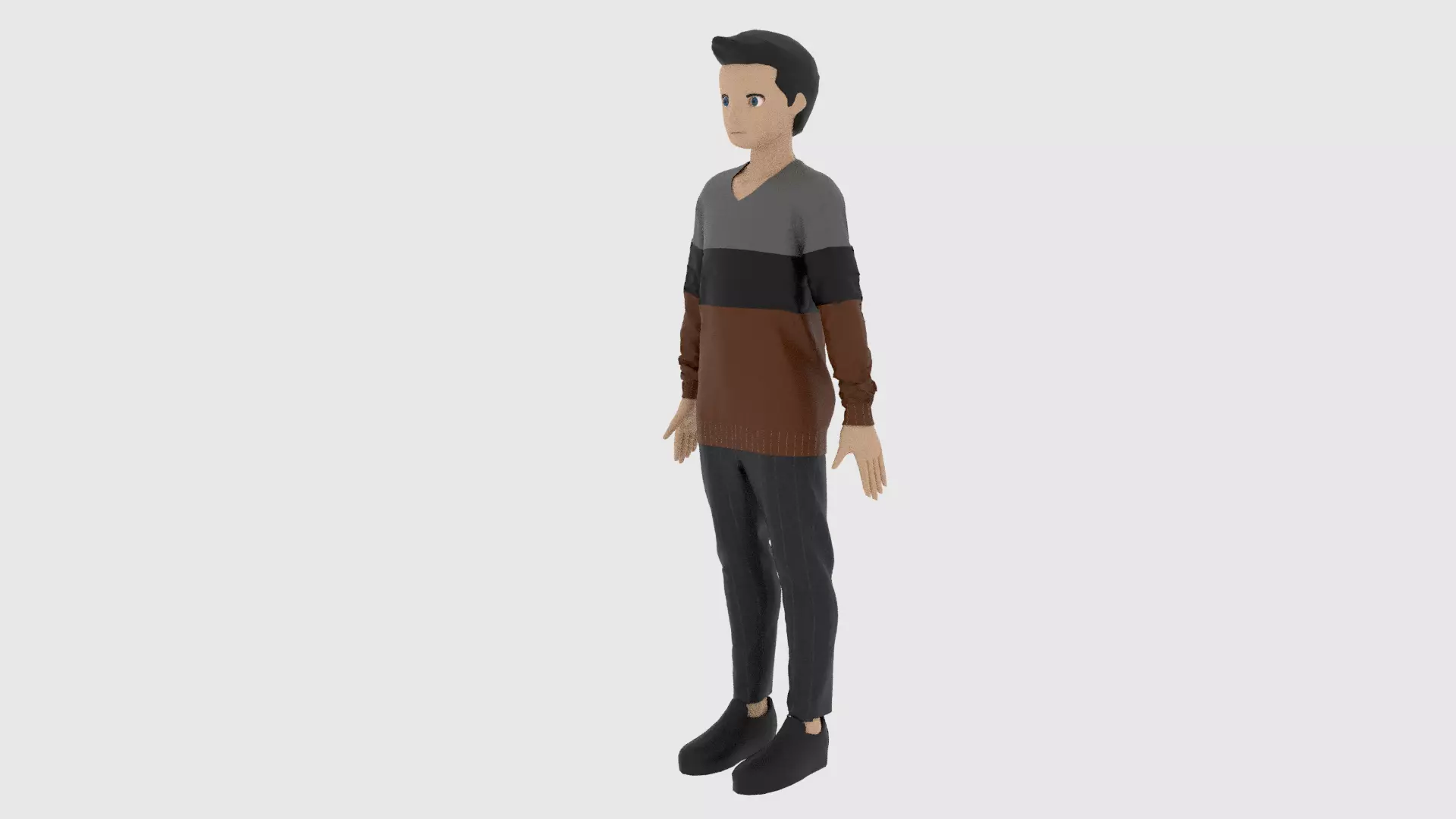 Cartoon Character Low-poly 3D model_0