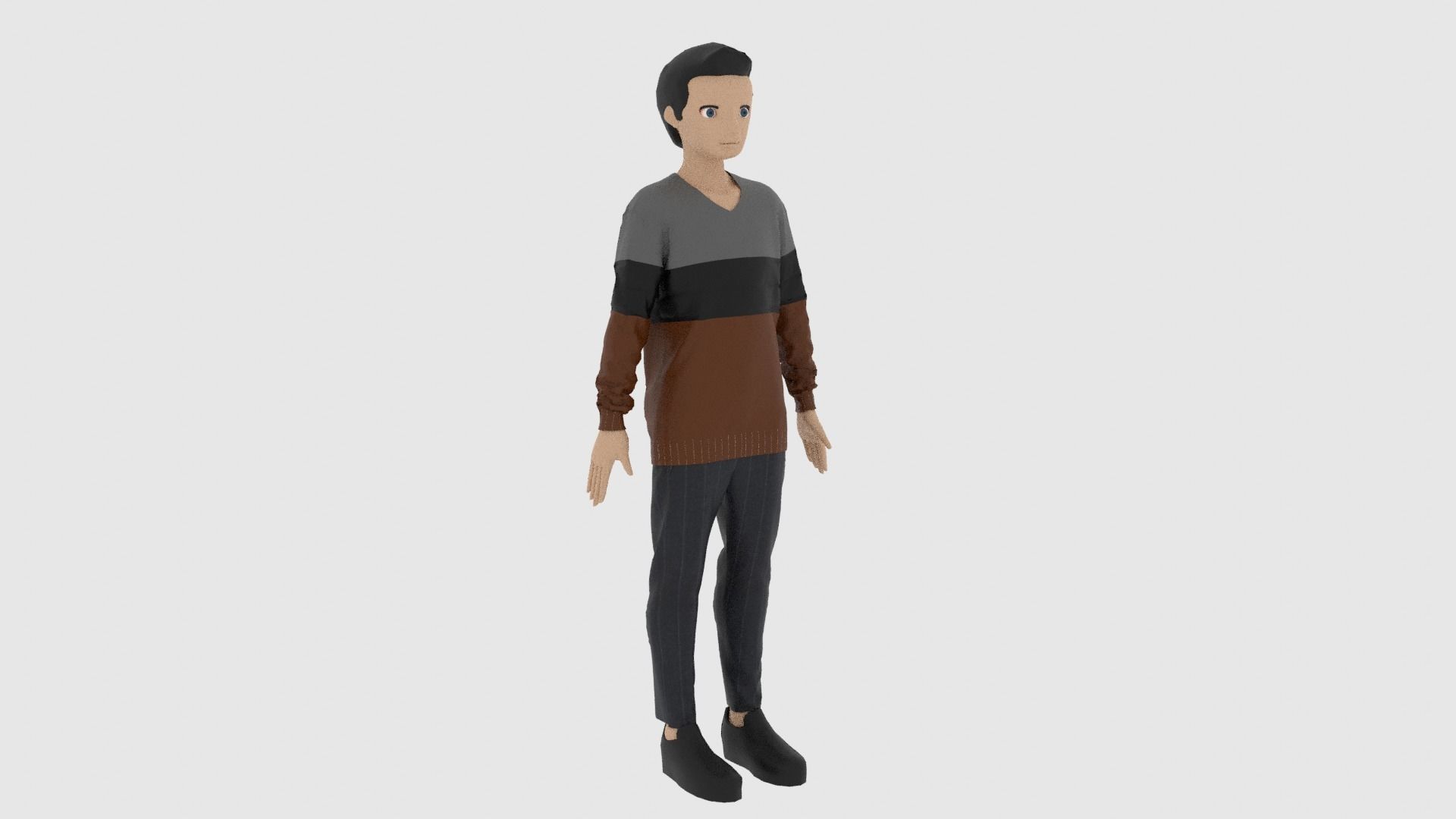 Cartoon Character Low-poly 3D model_3