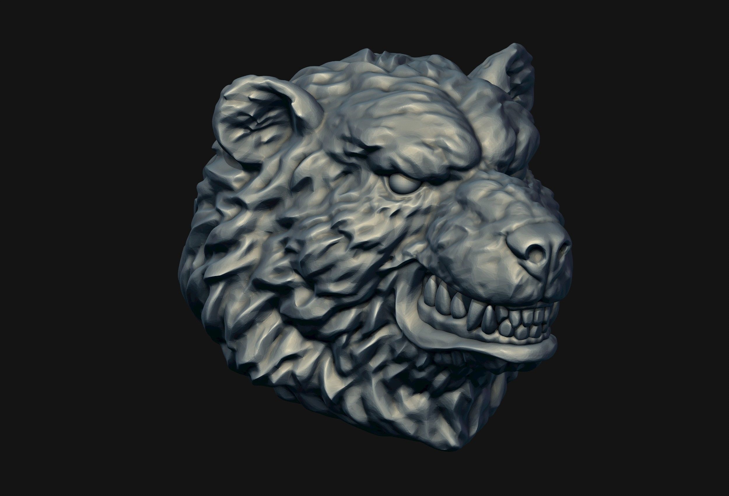 Bear Head 3D print model_8