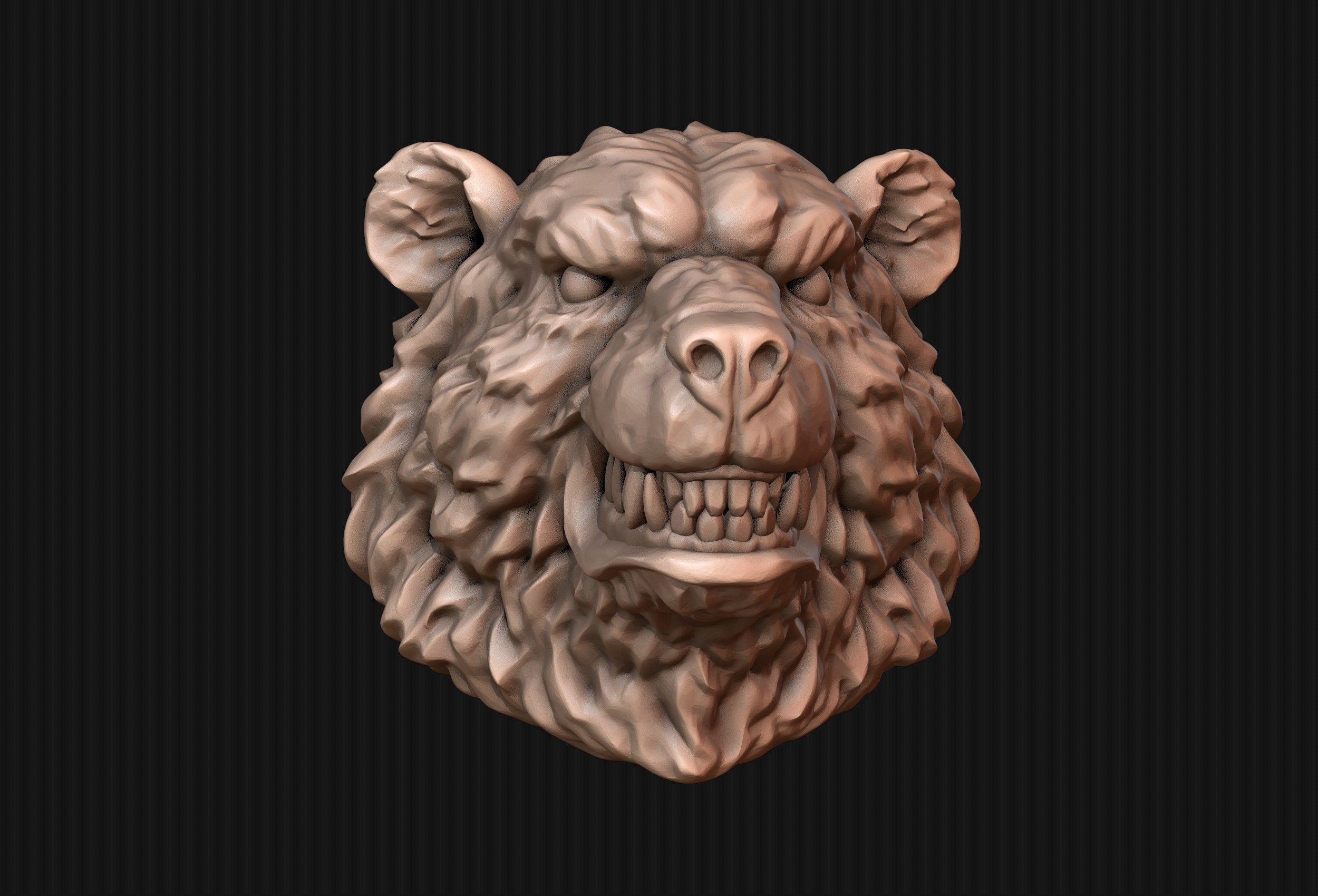 Bear Head 3D print model_1