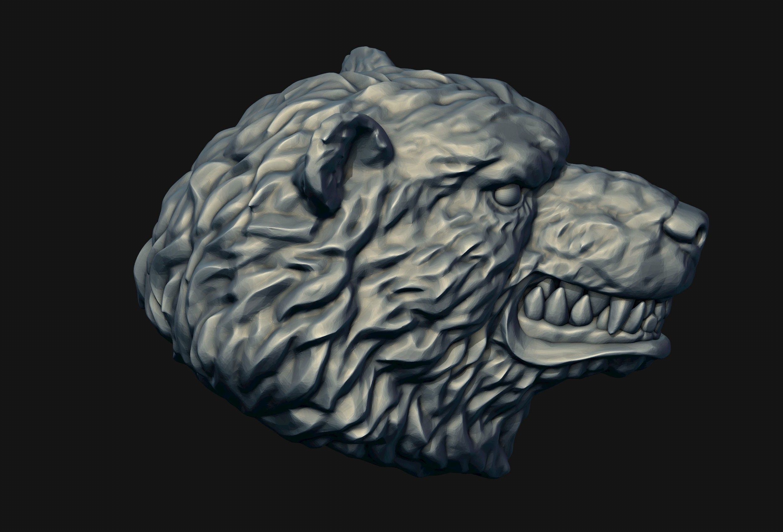 Bear Head 3D print model_9