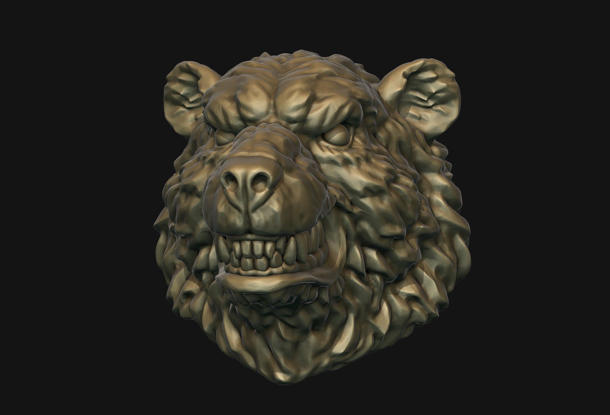 Bear Head 3D print model_21