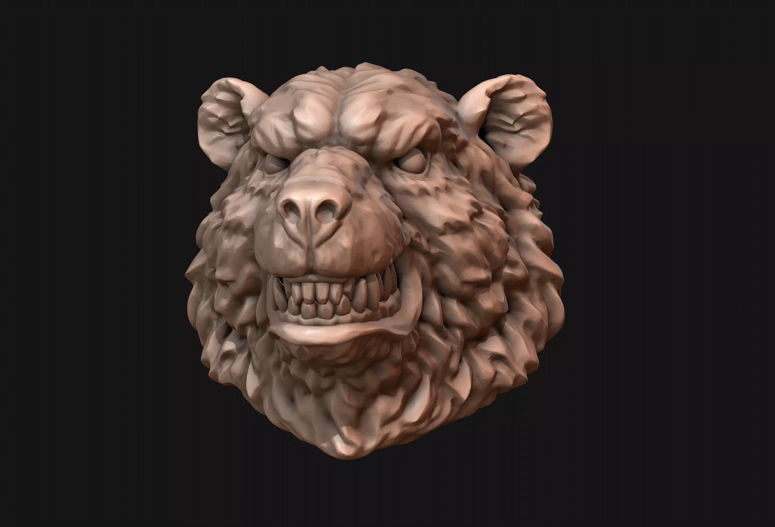 Bear Head 3D print model_0