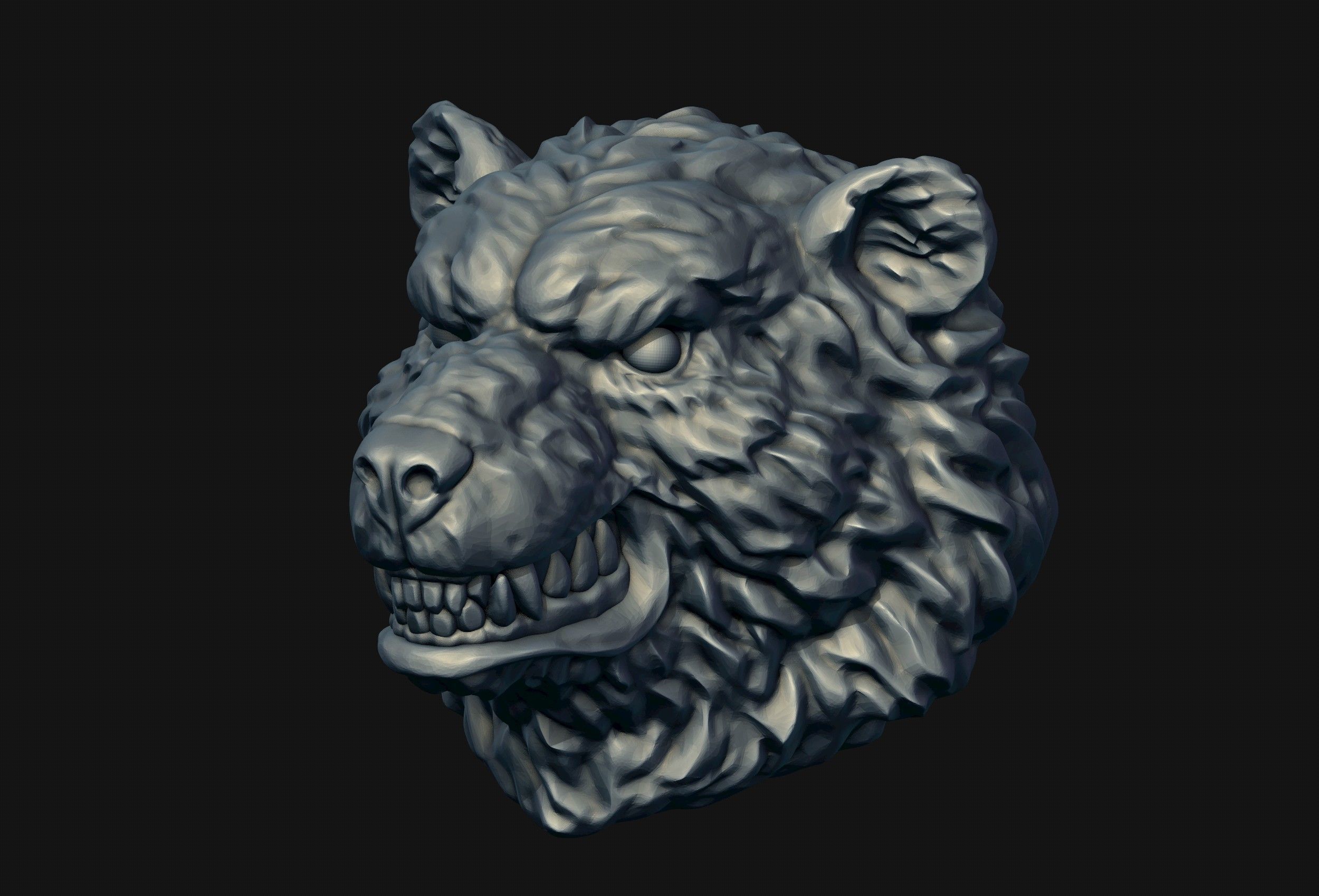 Bear Head 3D print model_14