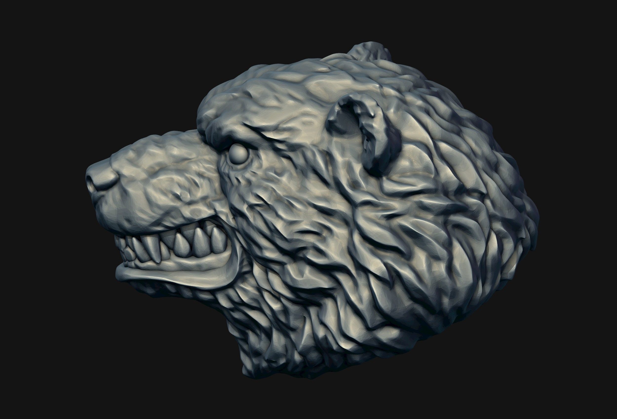 Bear Head 3D print model_13