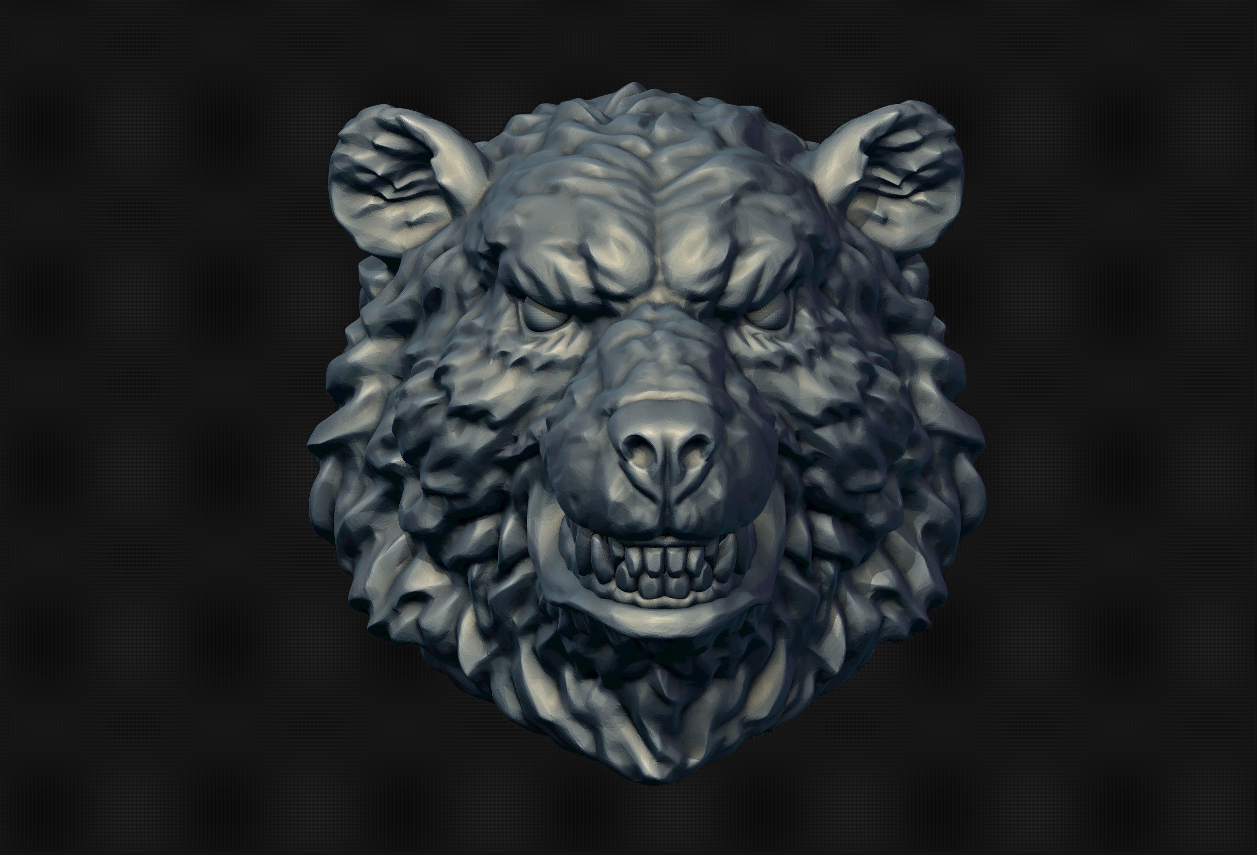 Bear Head 3D print model_7