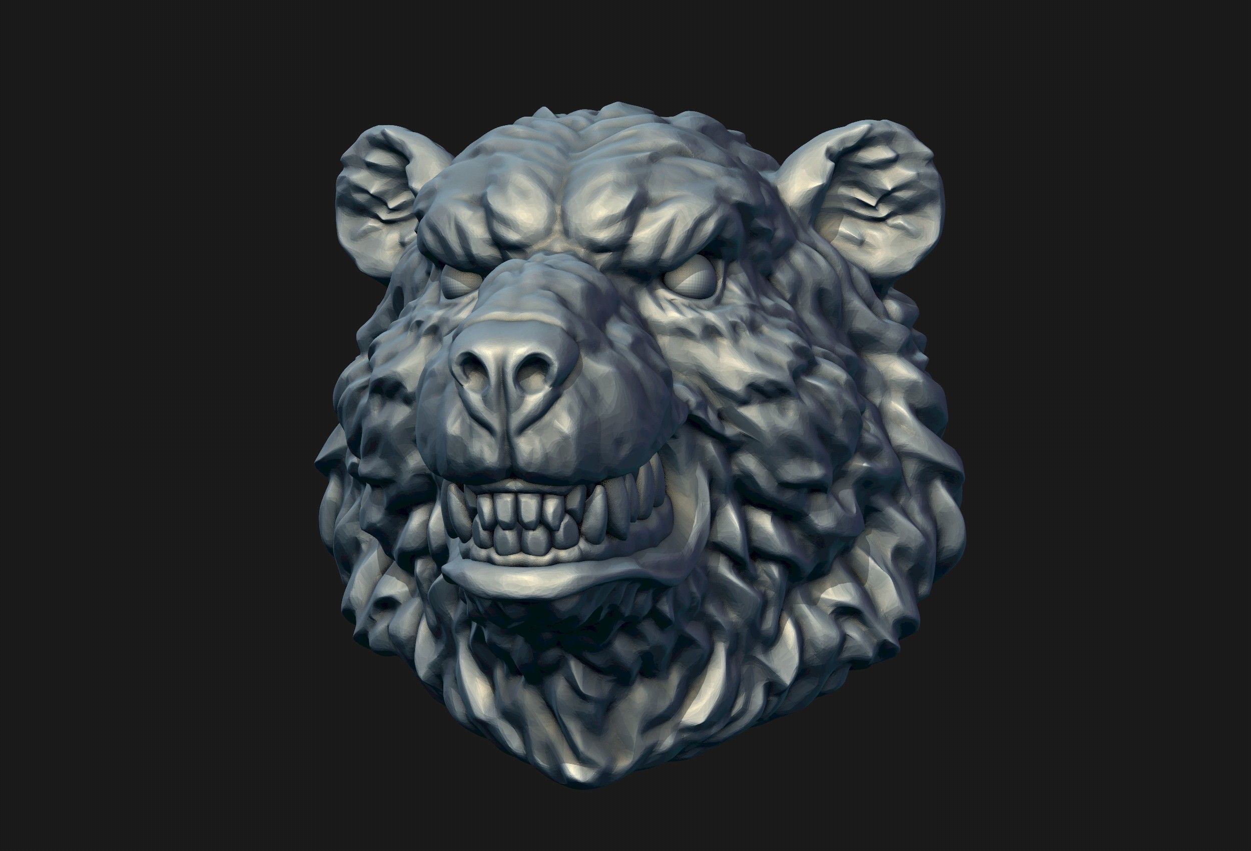 Bear Head 3D print model_6