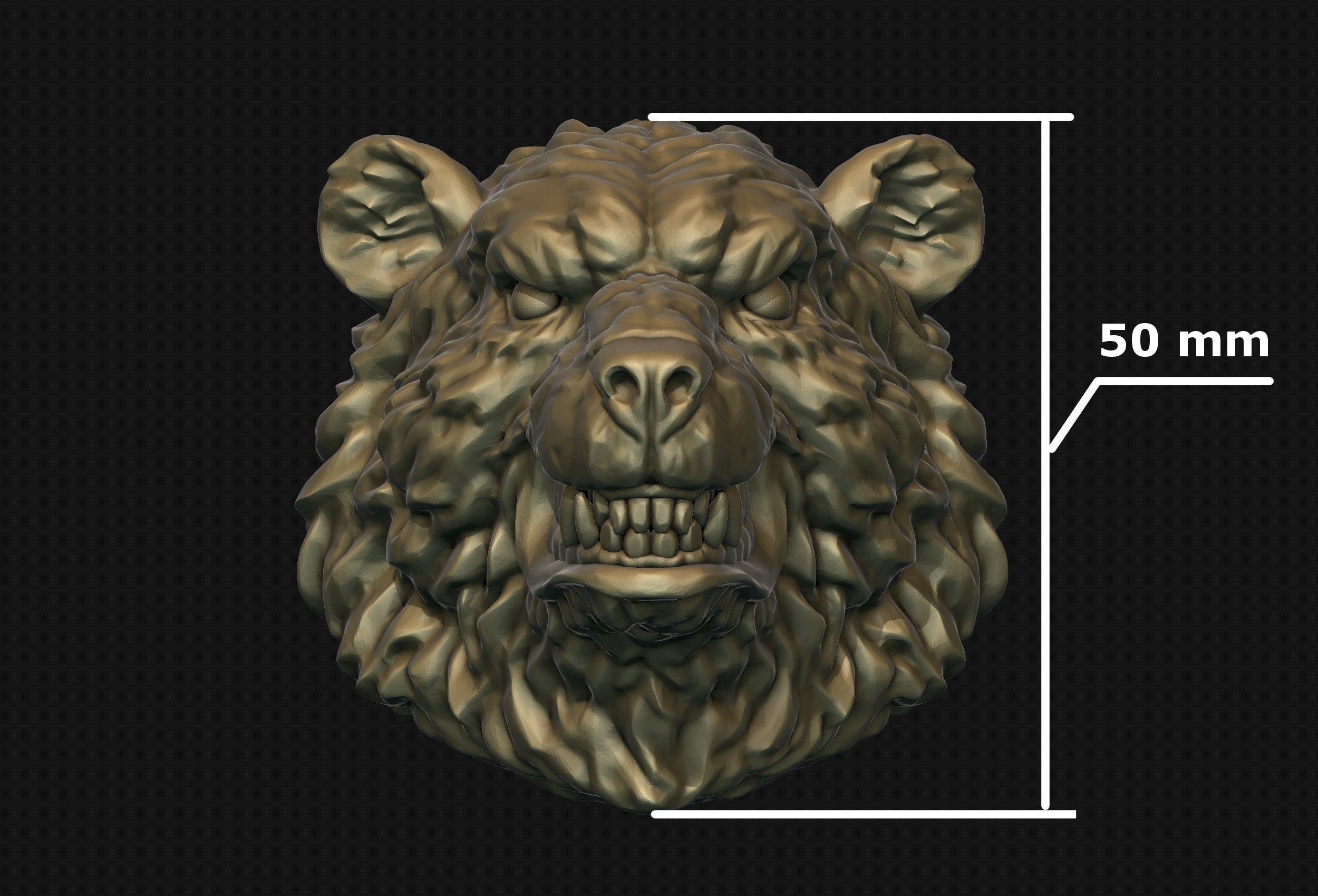 Bear Head 3D print model_22
