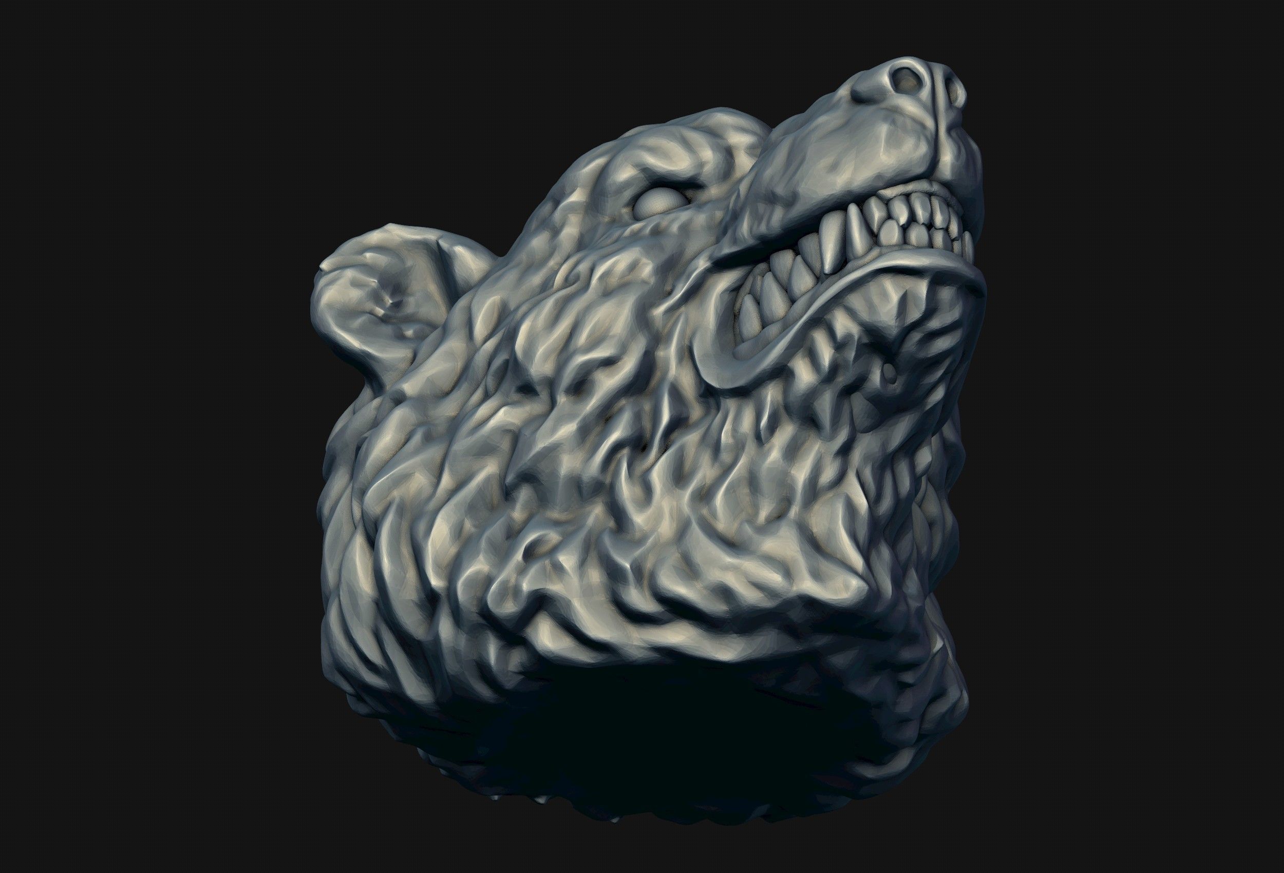 Bear Head 3D print model_17