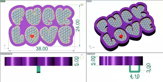 Fuck Love Pendant 3d printable model