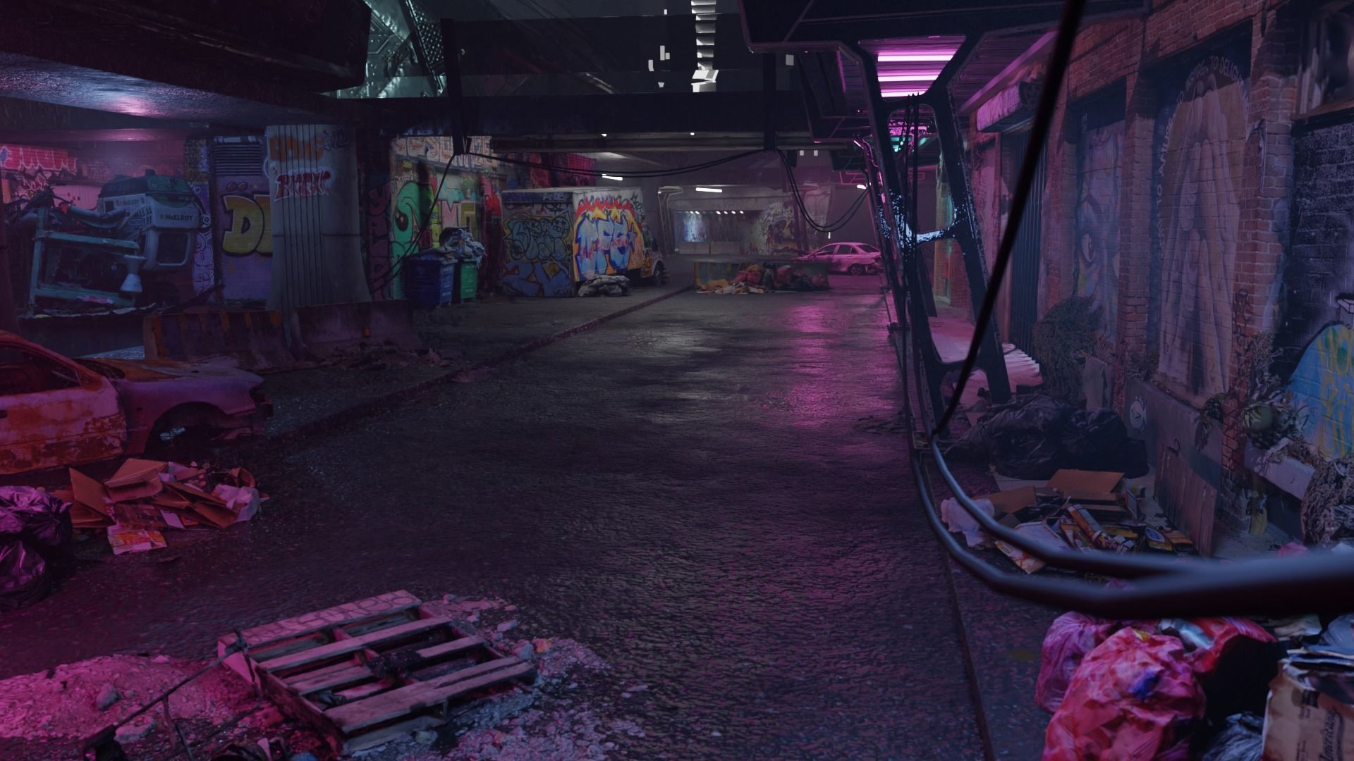Cyberpunk Exterior Scene v3 3D model_3