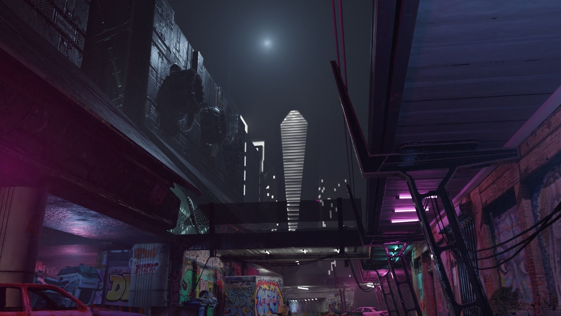 Cyberpunk Exterior Scene v3 3D model_2