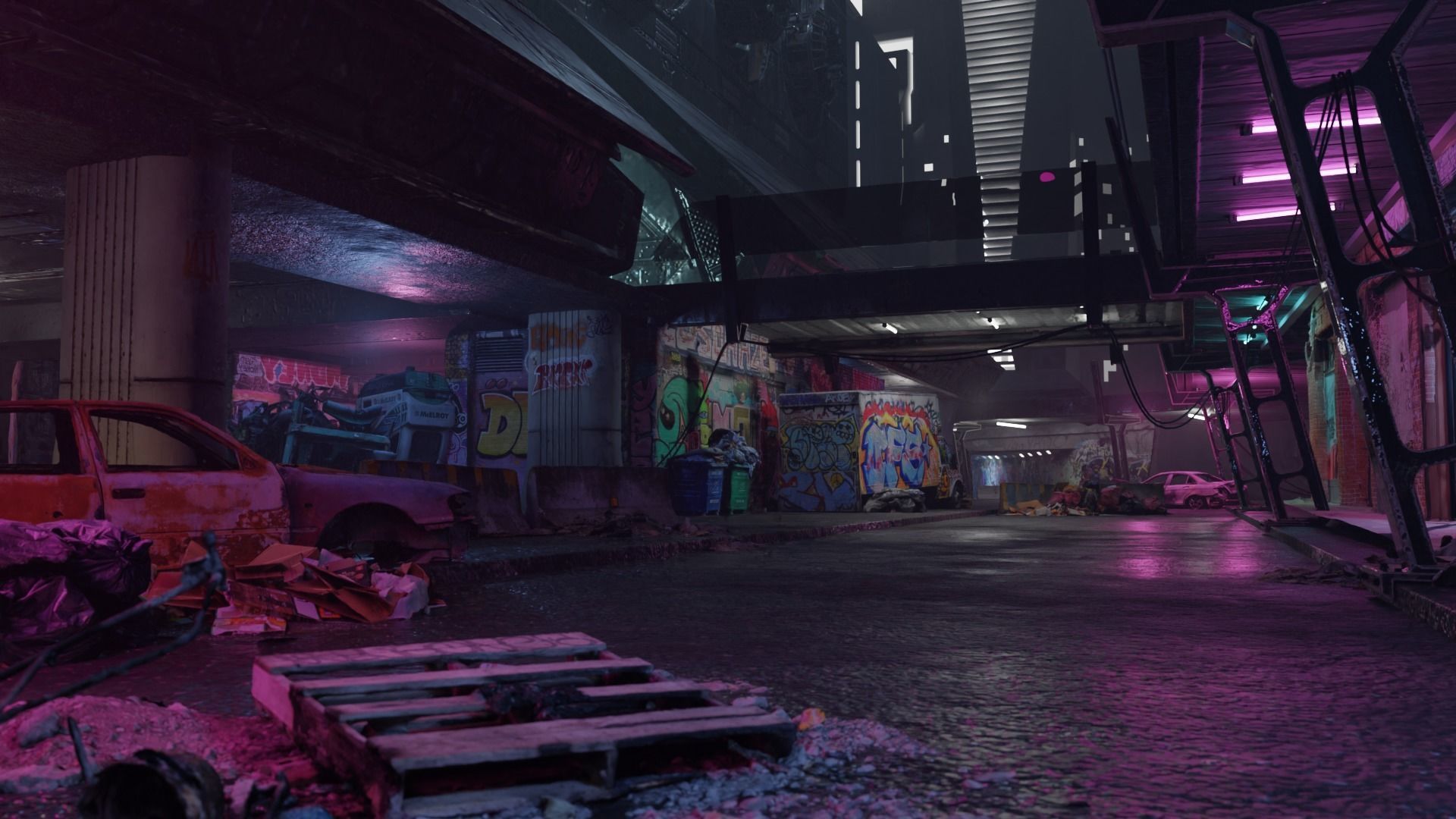 Cyberpunk Exterior Scene v3 3D model_1