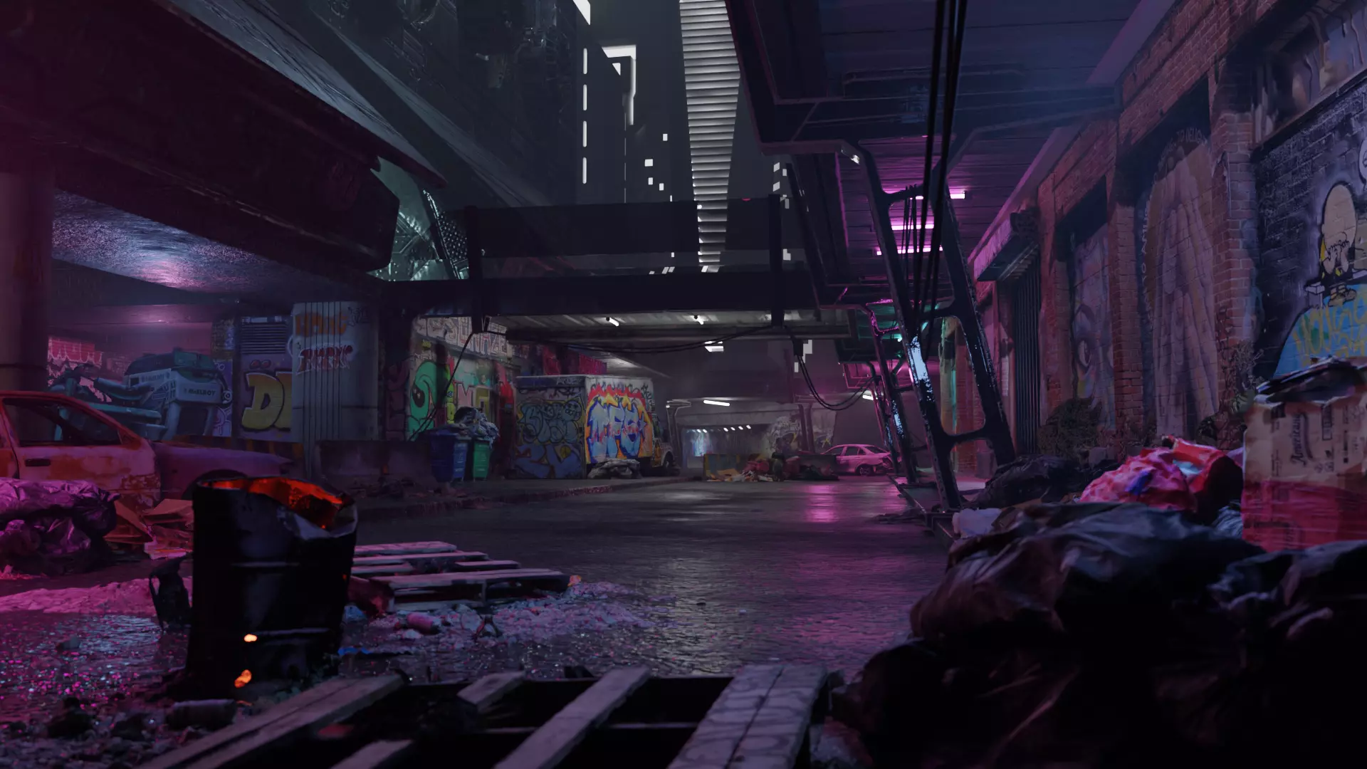 Cyberpunk Exterior Scene v3 3D model_0