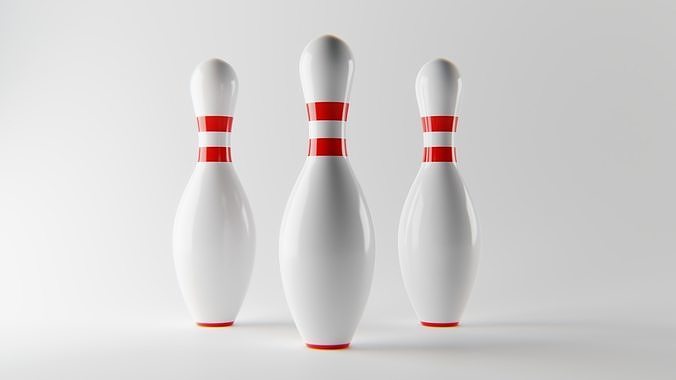 Realistic Bowling Pins 3D Model Low-poly 3D model