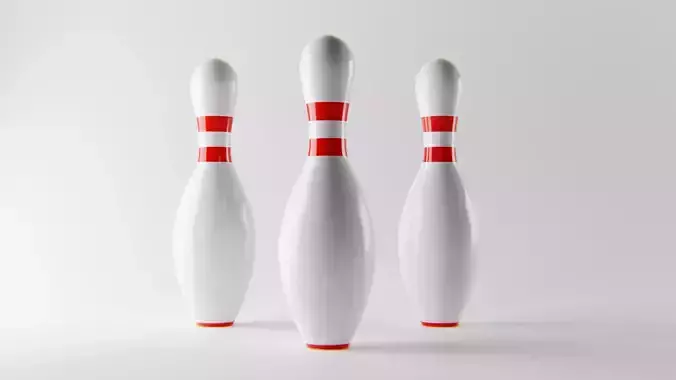 Realistic Bowling Pins - Low Poly Game Asset