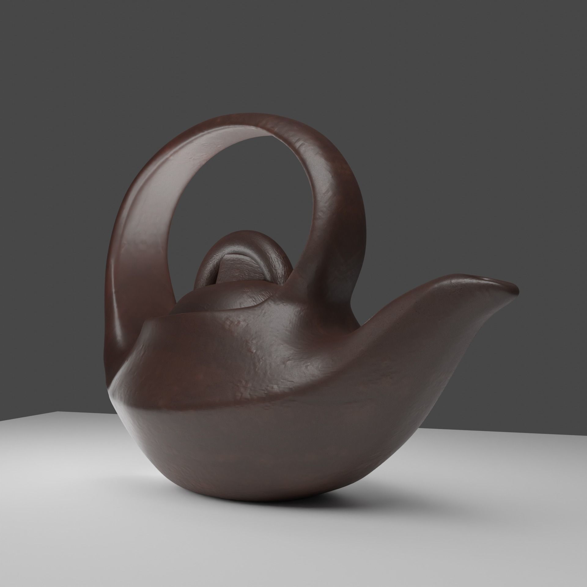 Clay teapot Free 3D model_1