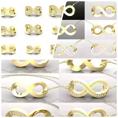 C7 The luxury female Pendant Bracelet Ring 3D Model Collection