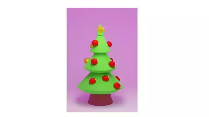 nice smooth Low poly Christmas Tree Low-poly 3D model