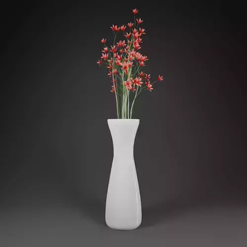 Ceramic Flower Vase- High poly