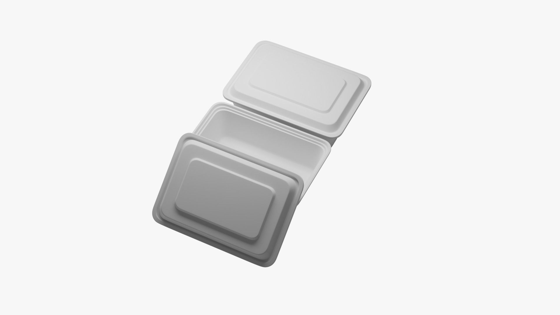 Rectangle Meal Prep Container 4 Low-poly 3D model_11