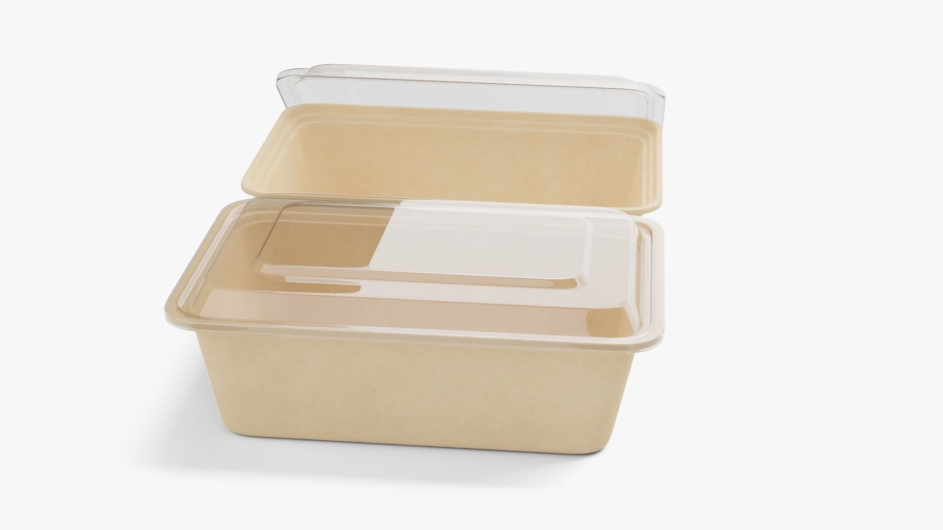 Rectangle Meal Prep Container 4 Low-poly 3D model_2