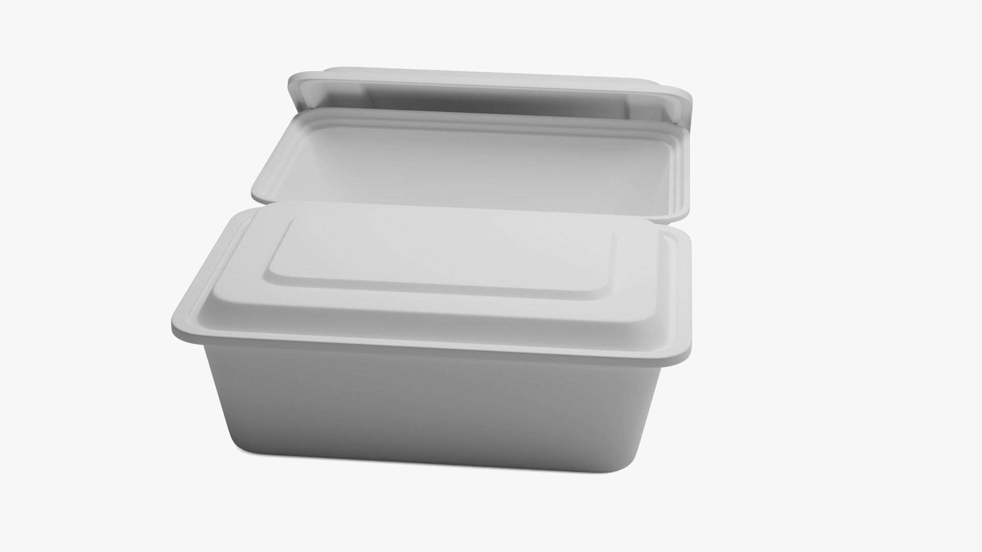 Rectangle Meal Prep Container 4 Low-poly 3D model_7