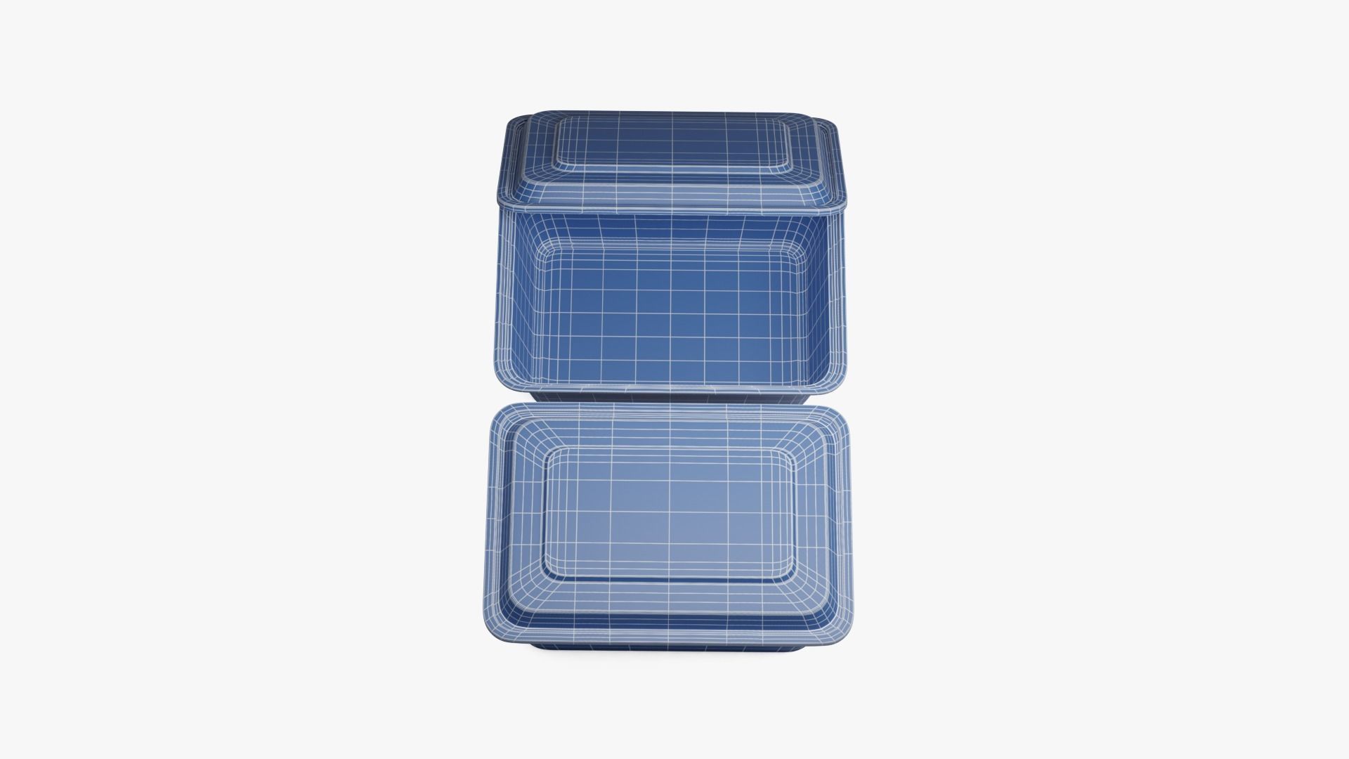 Rectangle Meal Prep Container 4 Low-poly 3D model_15