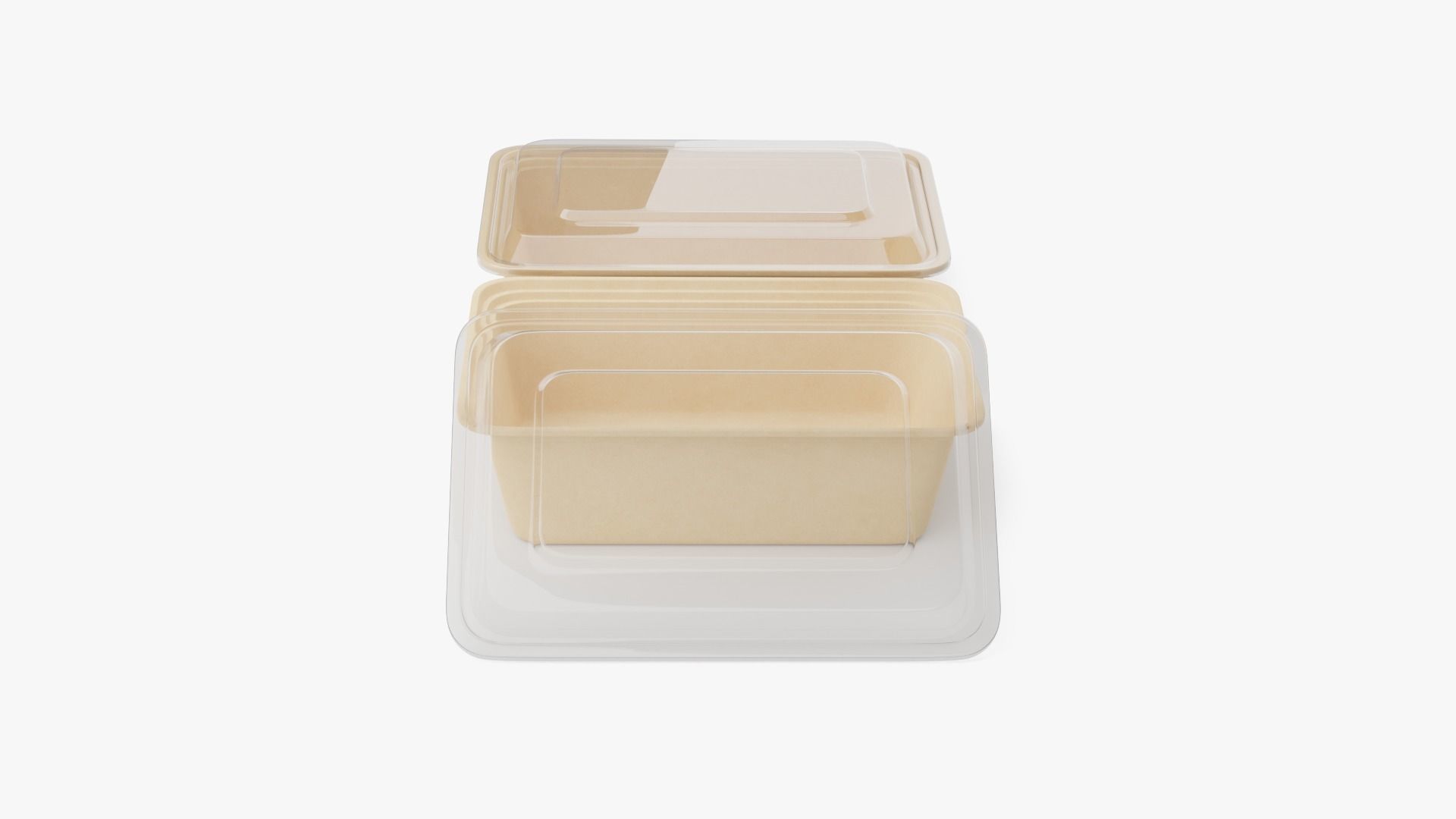 Rectangle Meal Prep Container 4 Low-poly 3D model_3