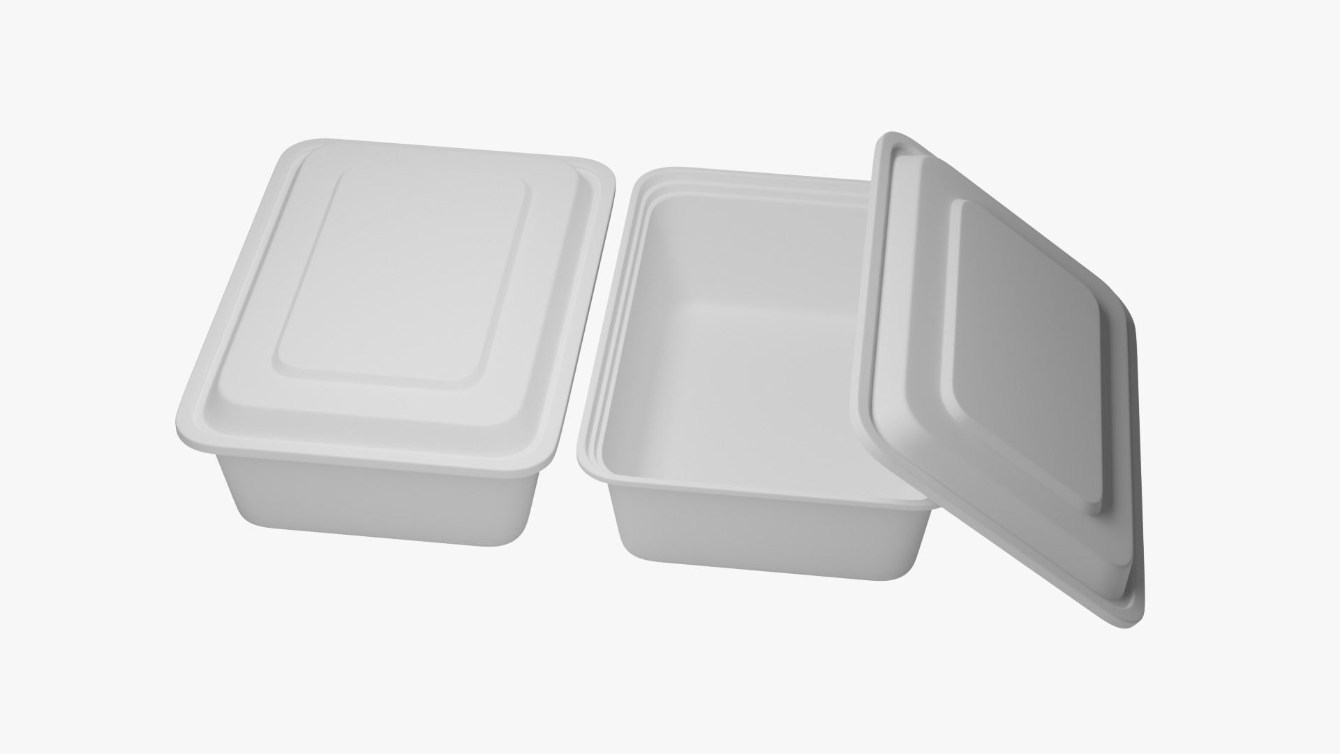 Rectangle Meal Prep Container 4 Low-poly 3D model_12
